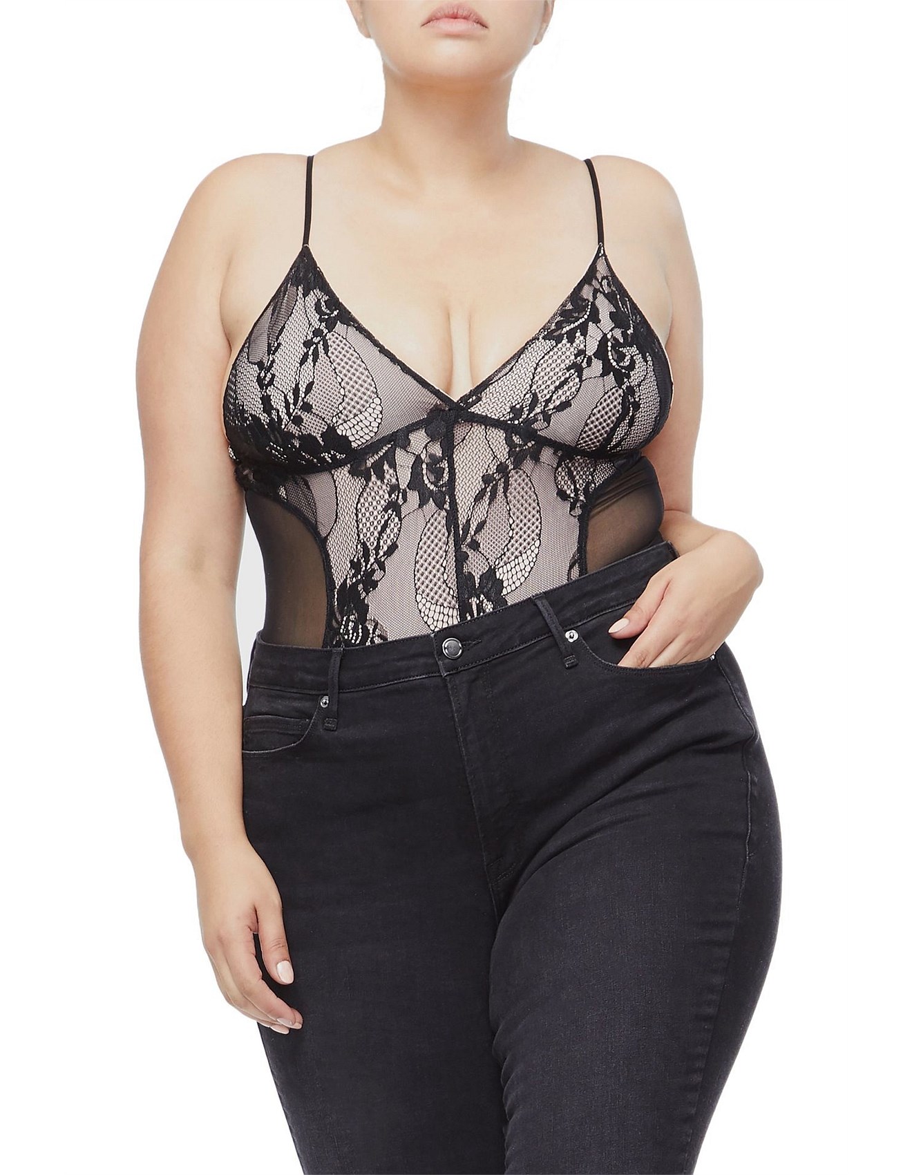 Good American Lace Cami Body Suit David Jones