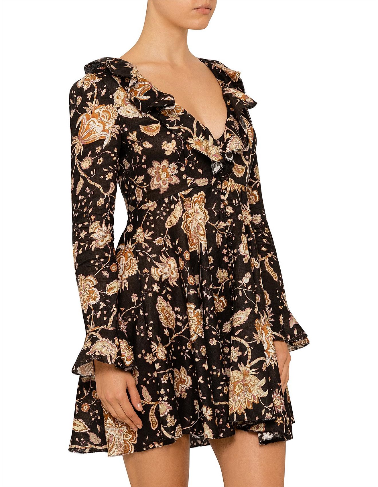 Zimmermann Plunge Short Dress David Jones