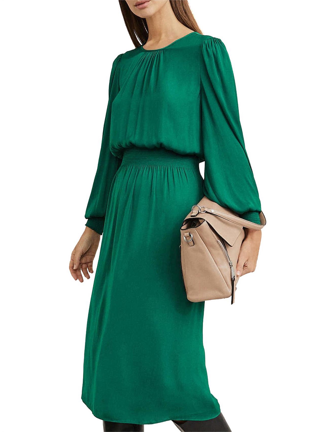 witchery shirred midi dress