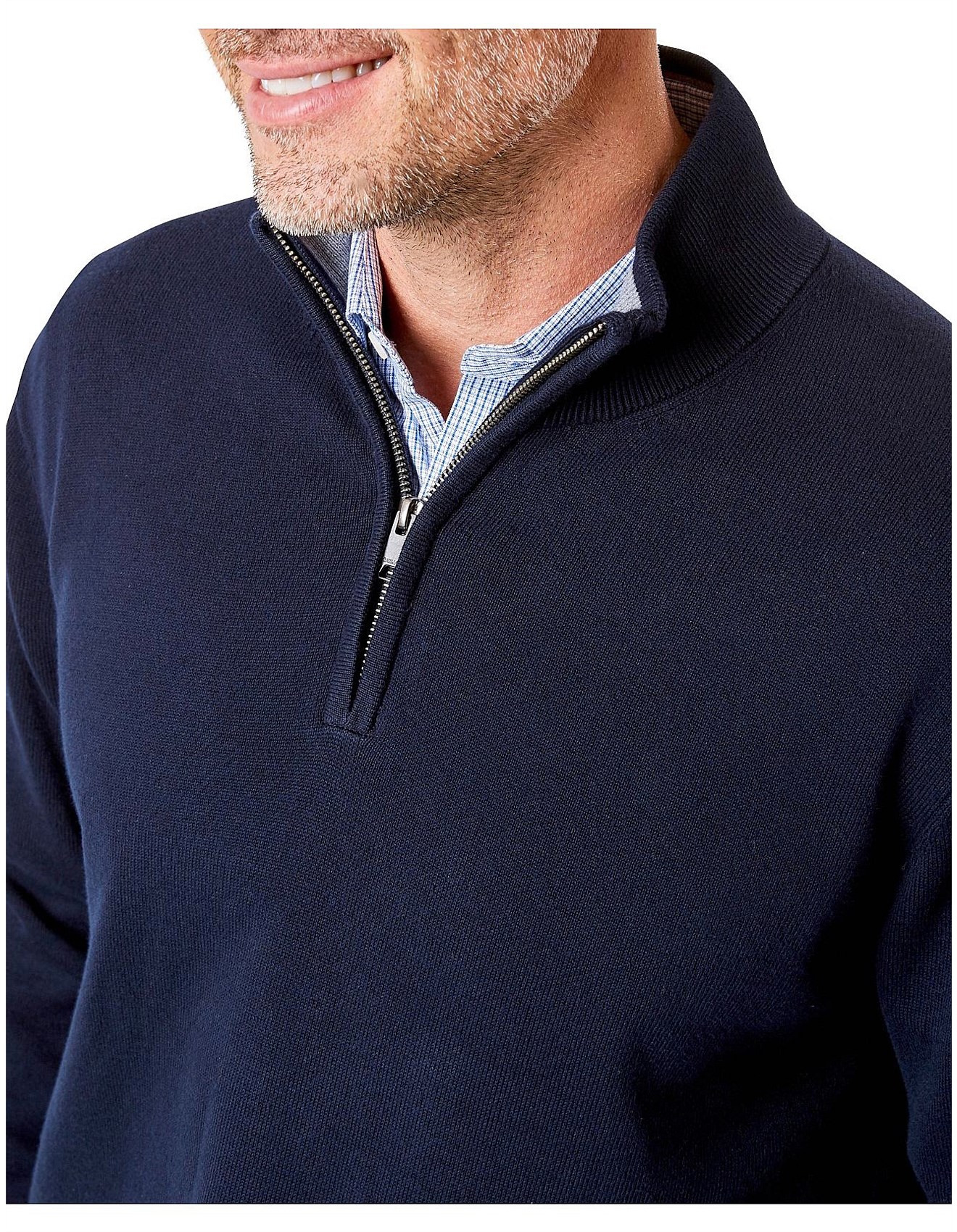 Gazman Cotton Stretch Half Zip | David Jones