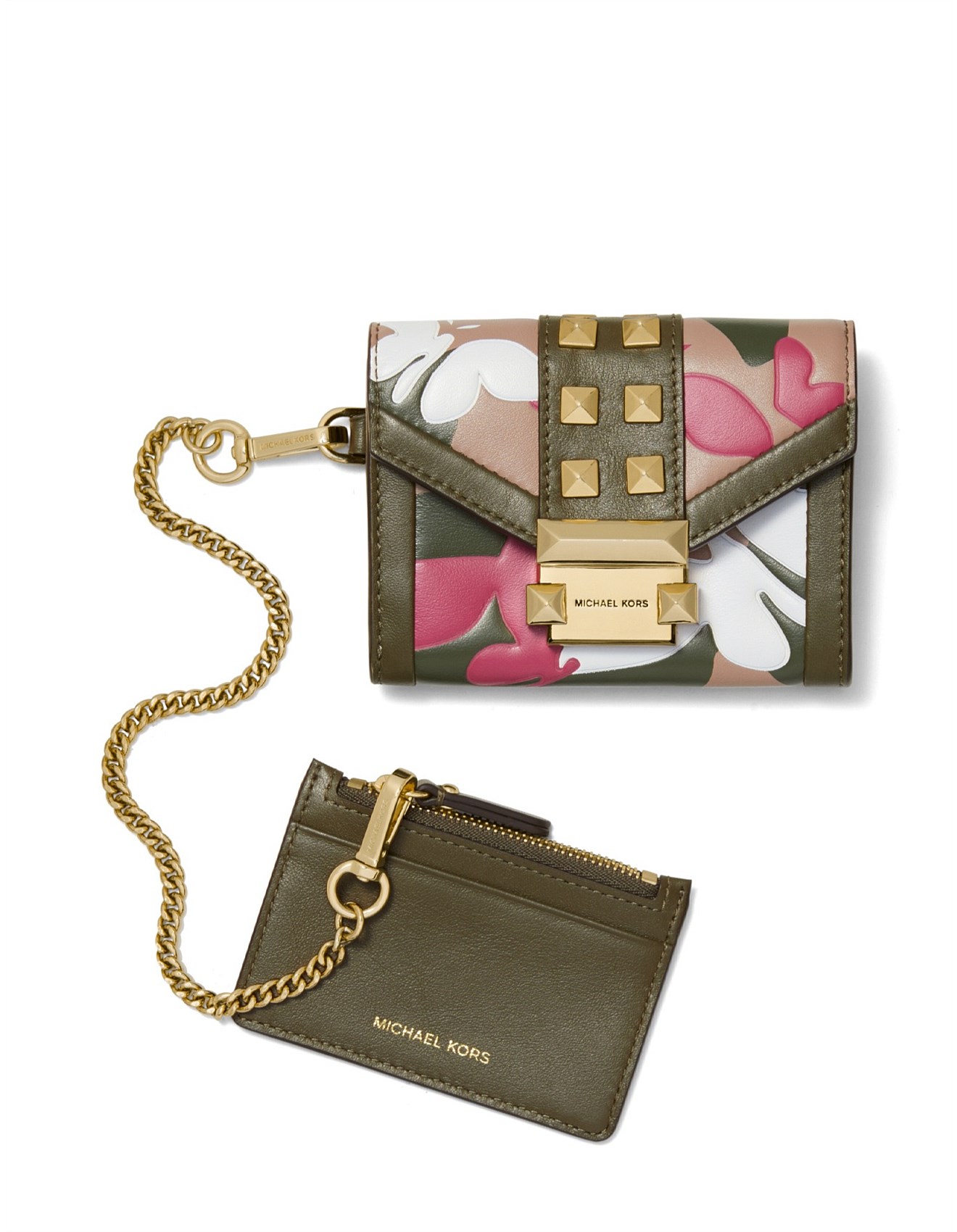 Michael Kors Whitney Floral Printed Small Leather Chain Wallet - Main Image