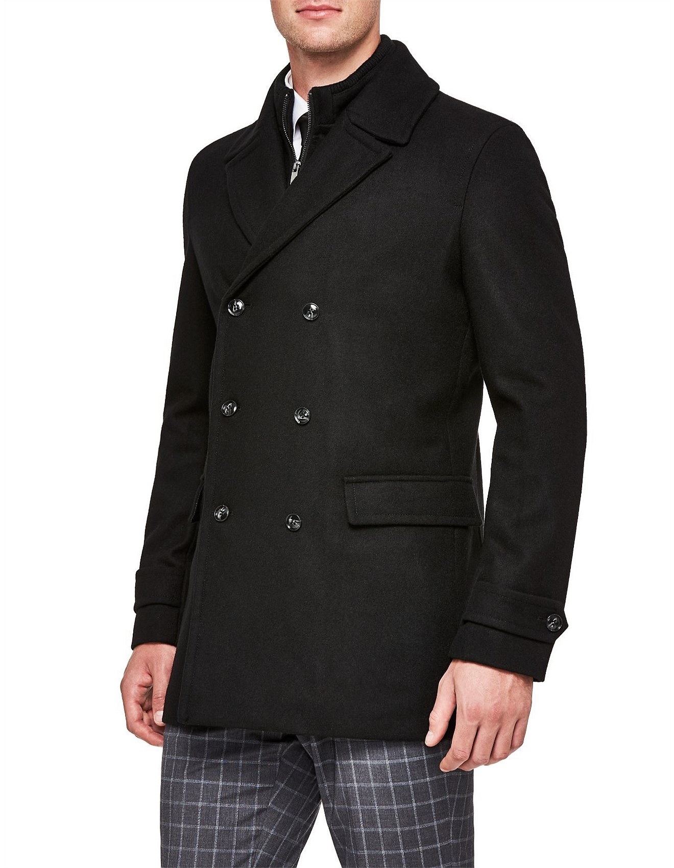 Politix Arctic Wool Blend Pea Coat David Jones
