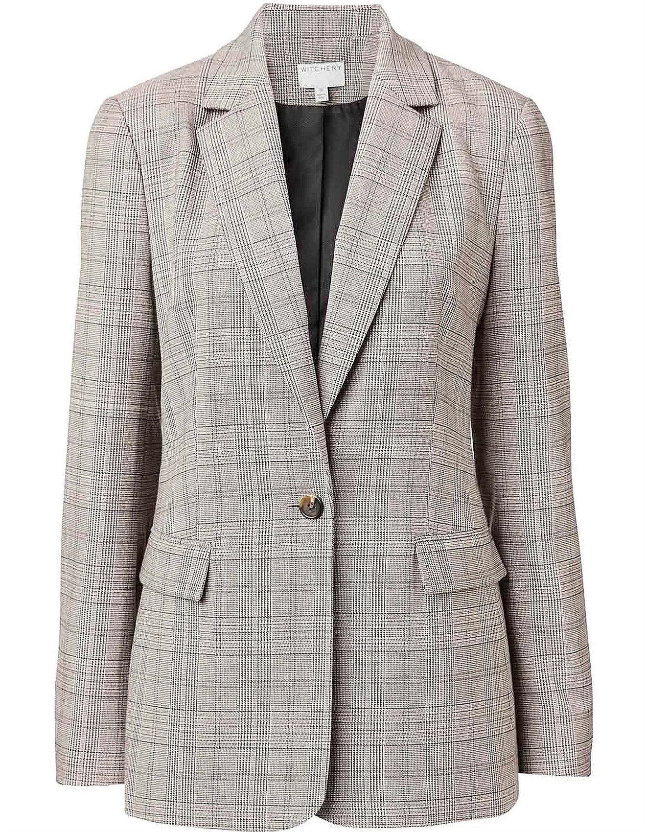 witchery check blazer