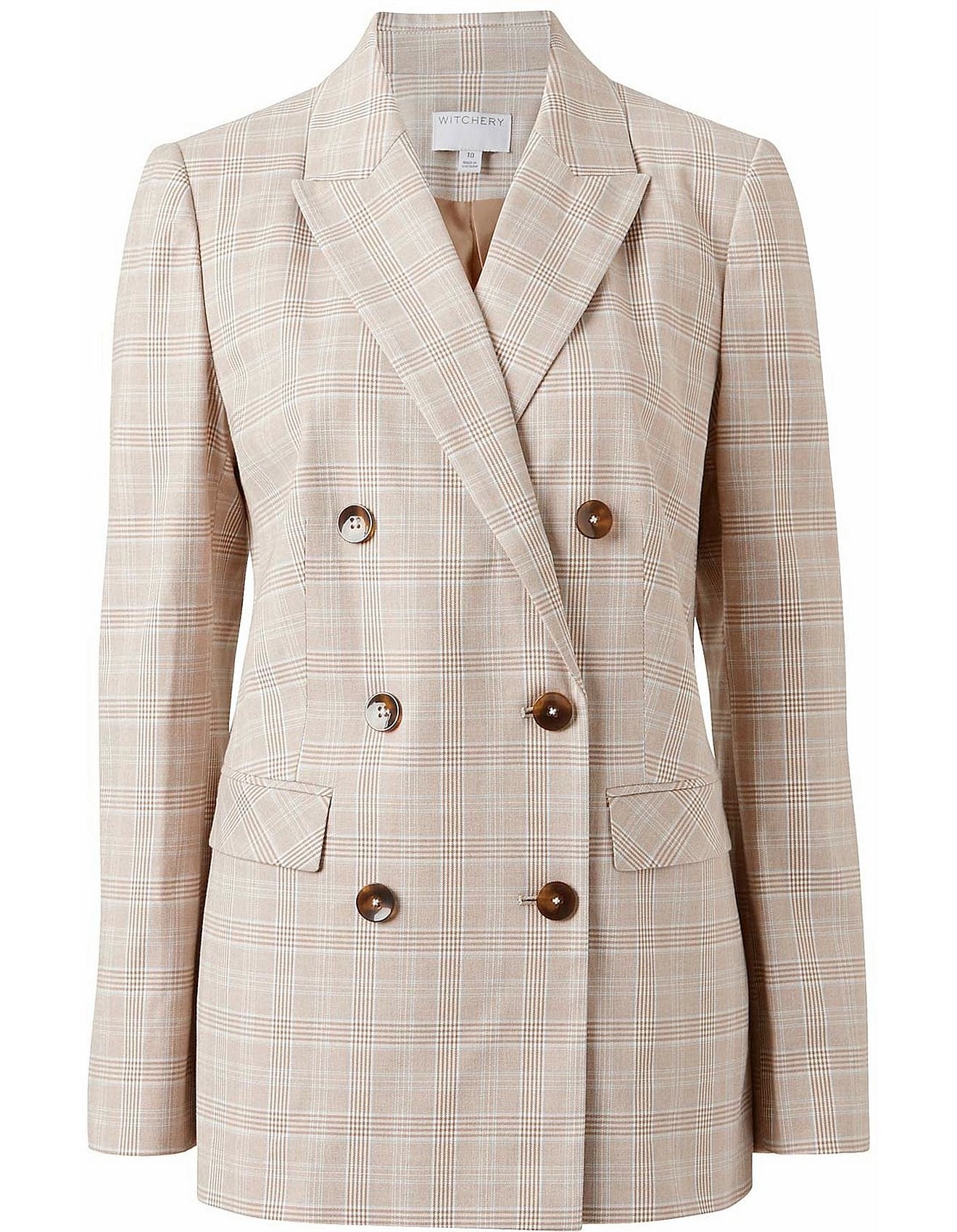 witchery check blazer
