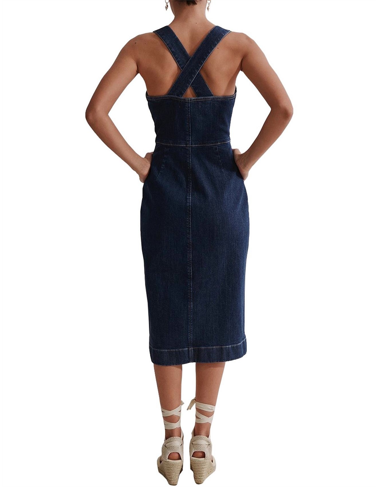 country road denim pinafore