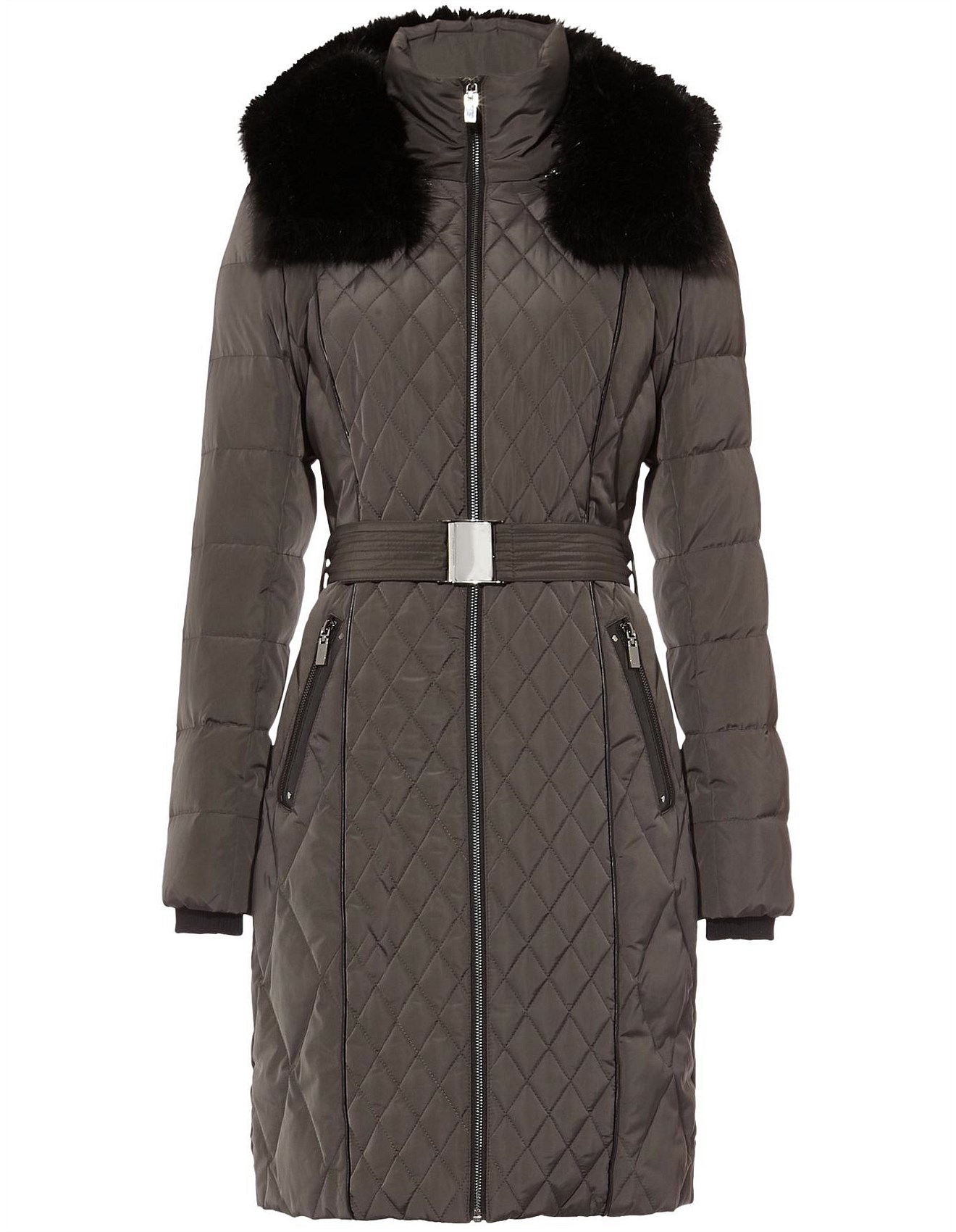 Phase Eight Davina Long Mixed Diamond Puffer David Jones