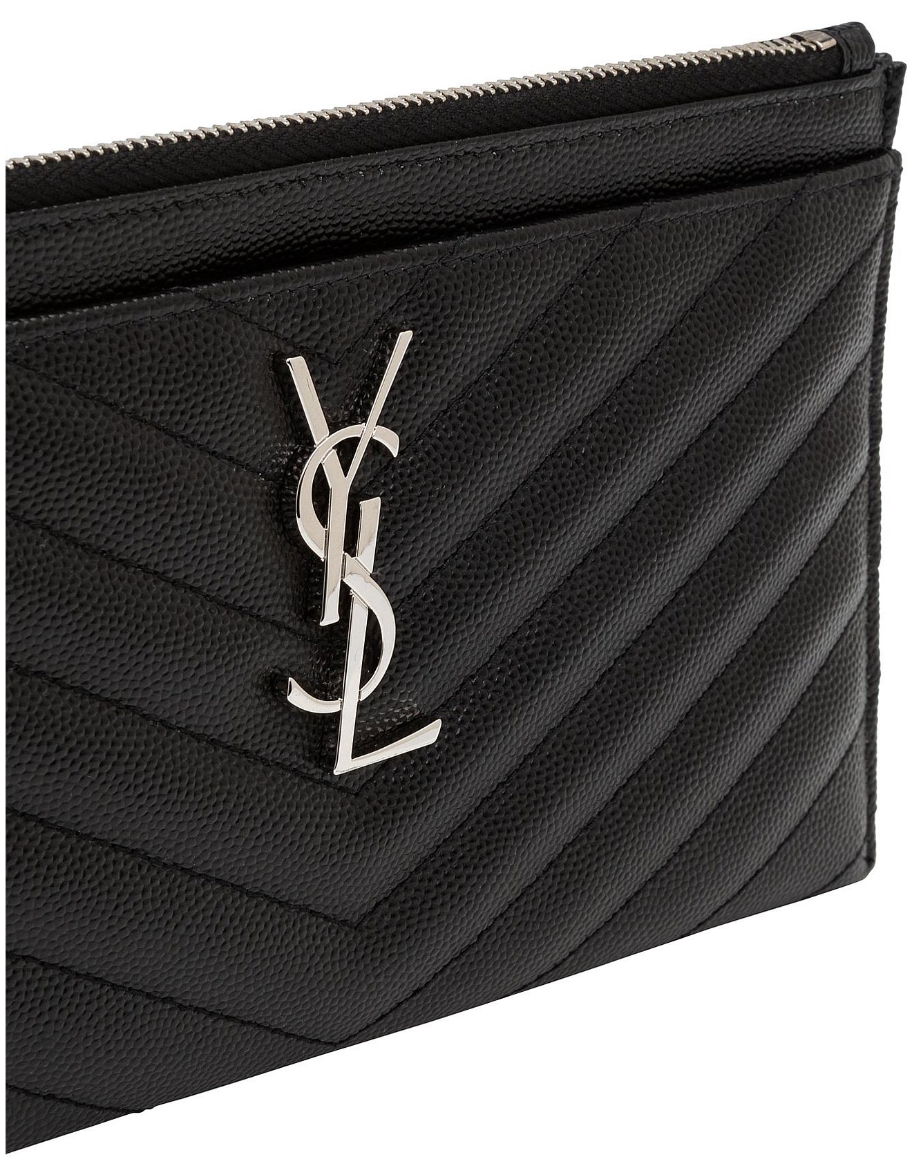 Saint Laurent Monogram Black Quilted Leather Bill Pouch David Jones