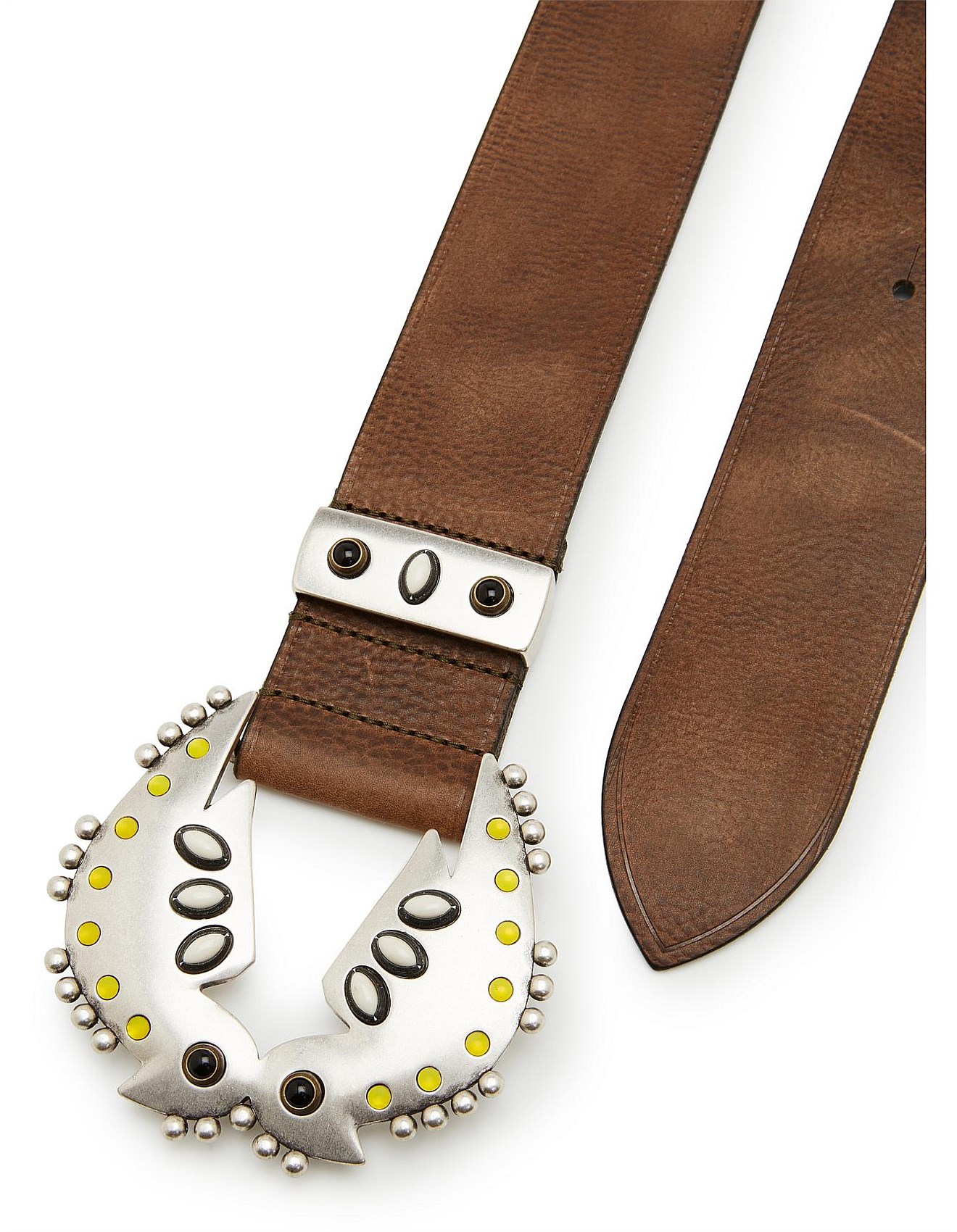 Isabel Marant Abigail Khaki Studded Leather Belt David Jones