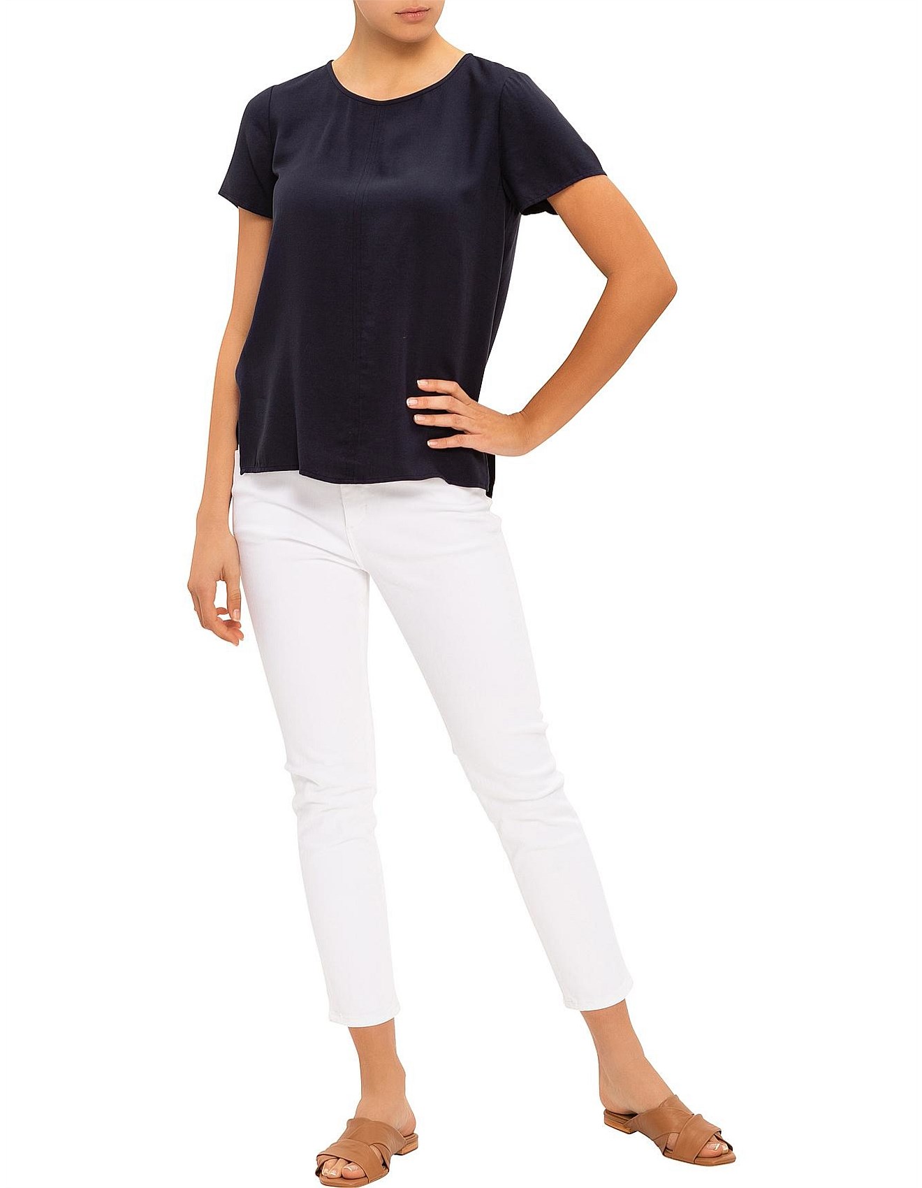 David Jones Woven Viscose Tee David Jones
