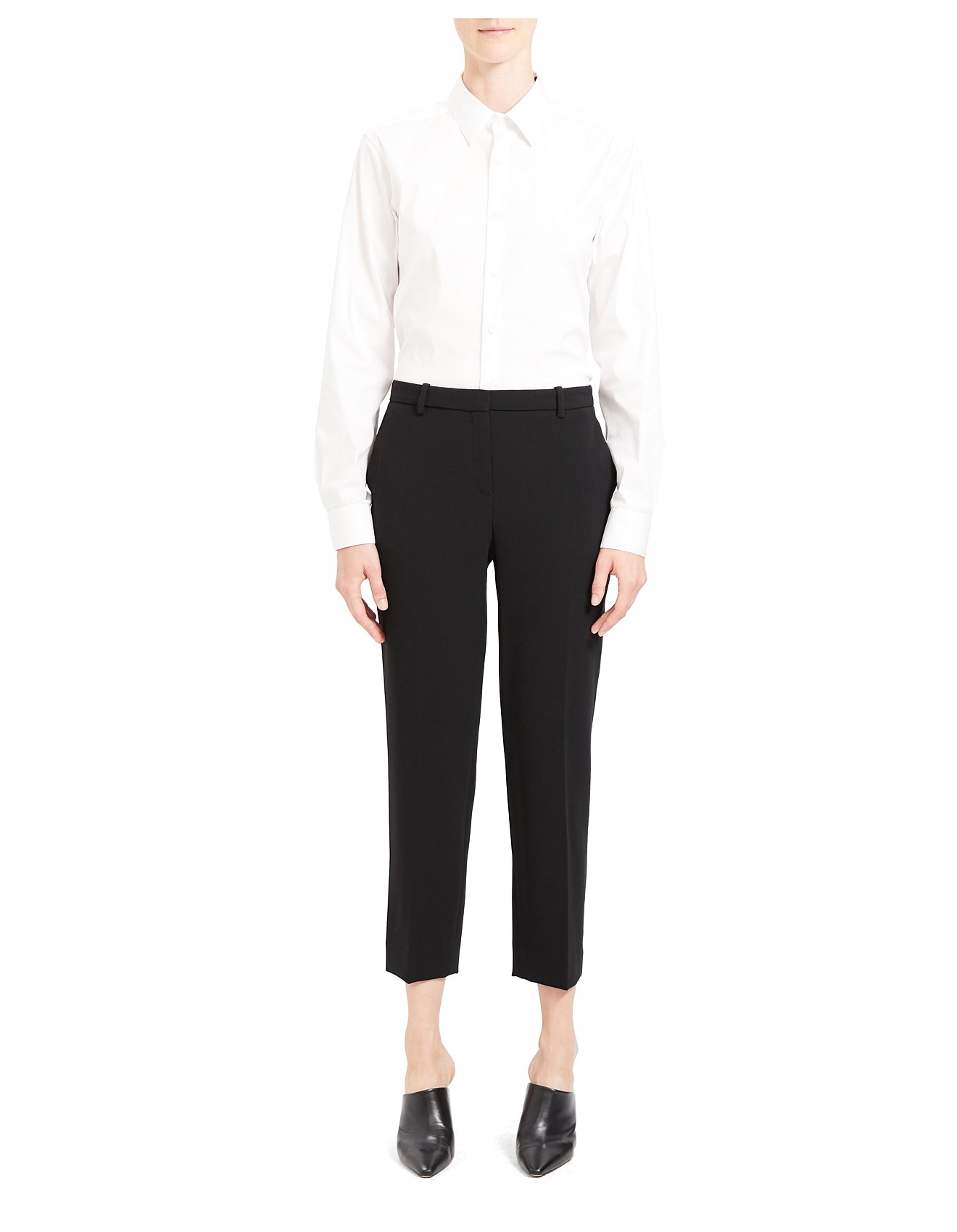 Theory Cropped Admiral Crepe Treeca Pant | David Jones