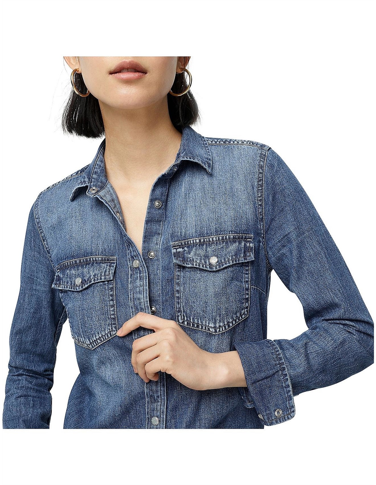 j crew western chambray shirt
