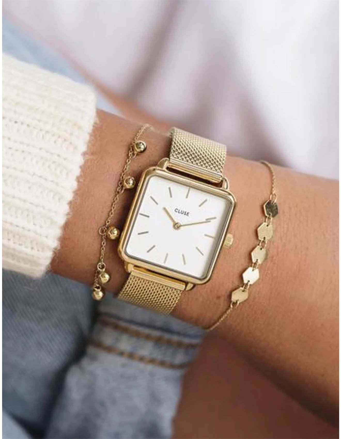 cluse gold mesh watch