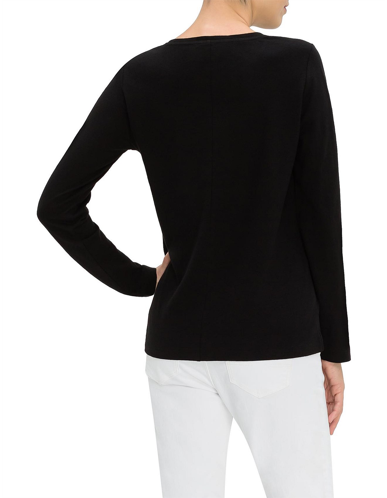 David Jones Long Sleeve Linen Top David Jones