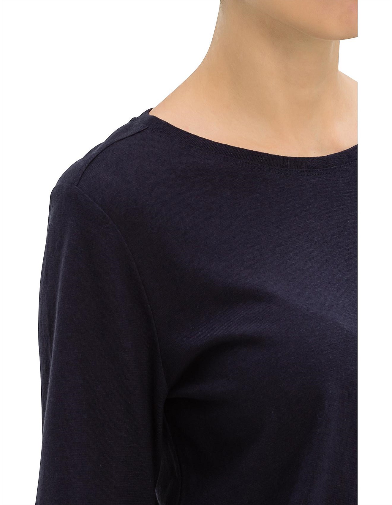 David Jones Long Sleeve Linen Top David Jones