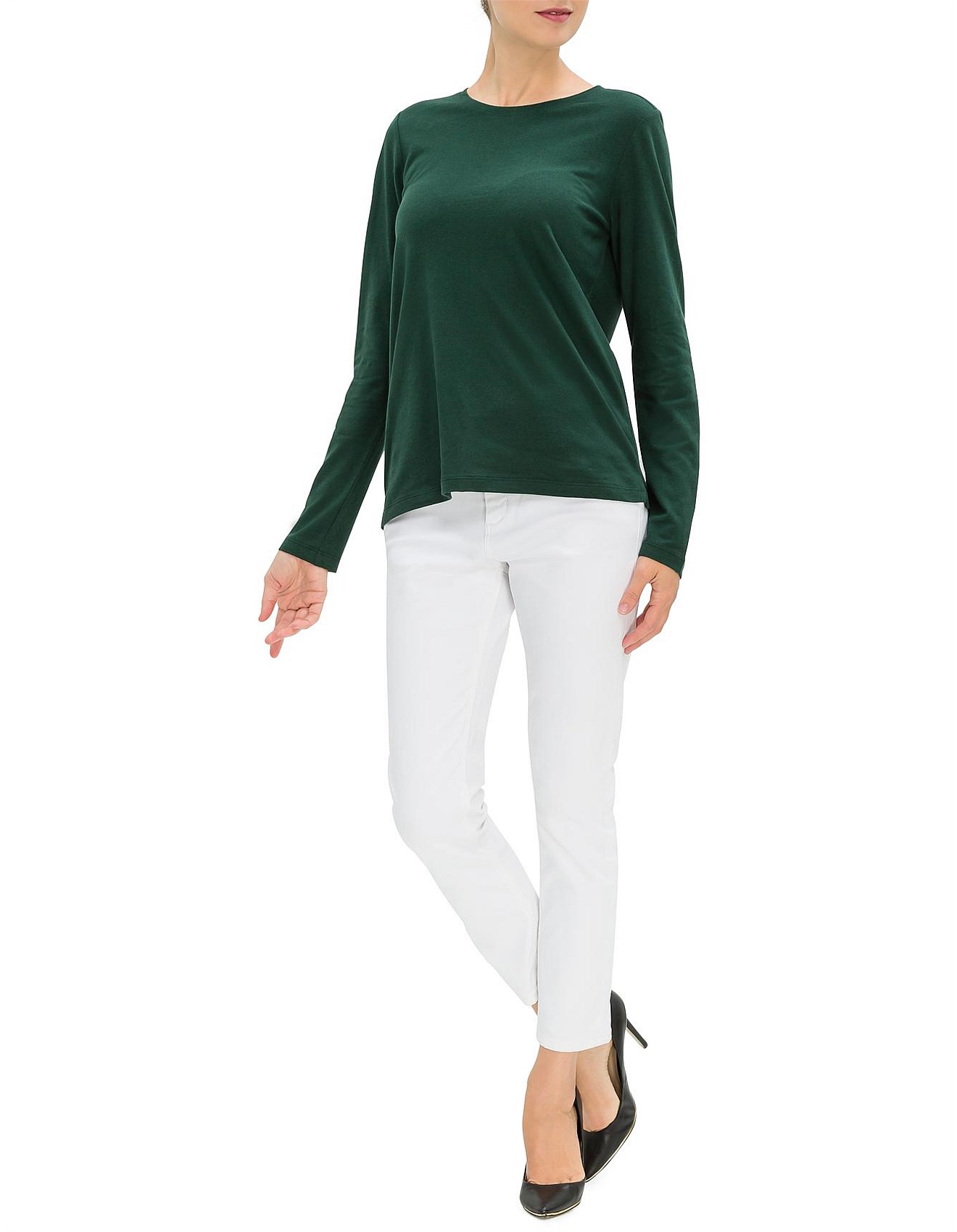 David Jones Long Sleeve Linen Top David Jones