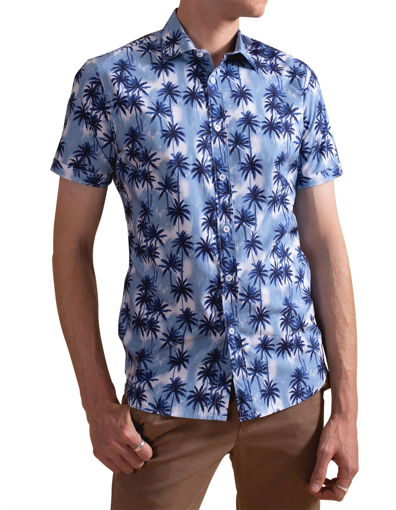 Slim Fit Dress Shirts Men's Dress Shirts David Jones PALMARAMA SS