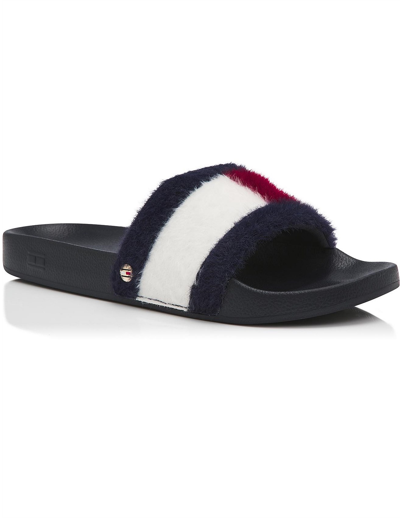 tommy hilfiger fur slides