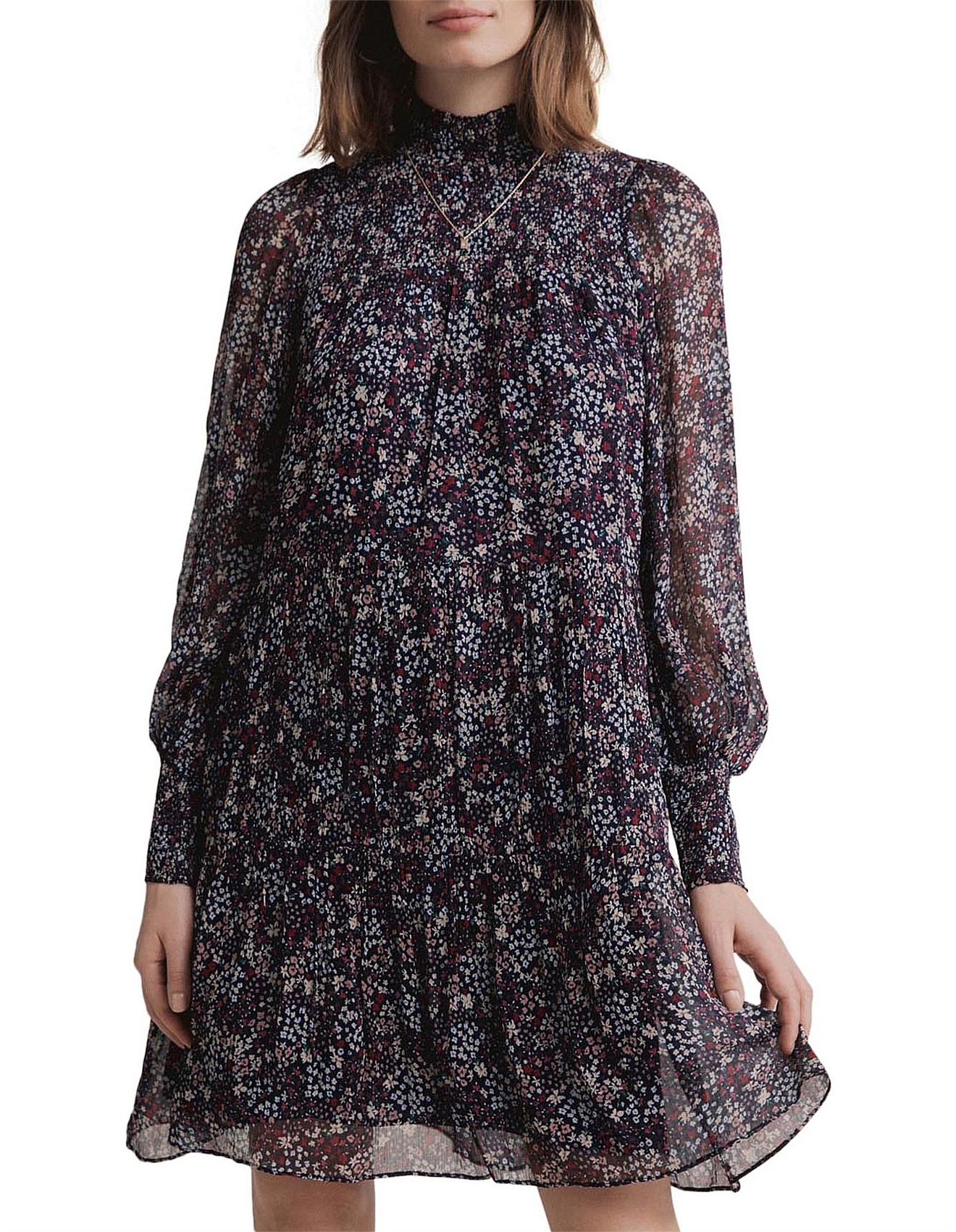 Witchery smocked front mini dress Clearance