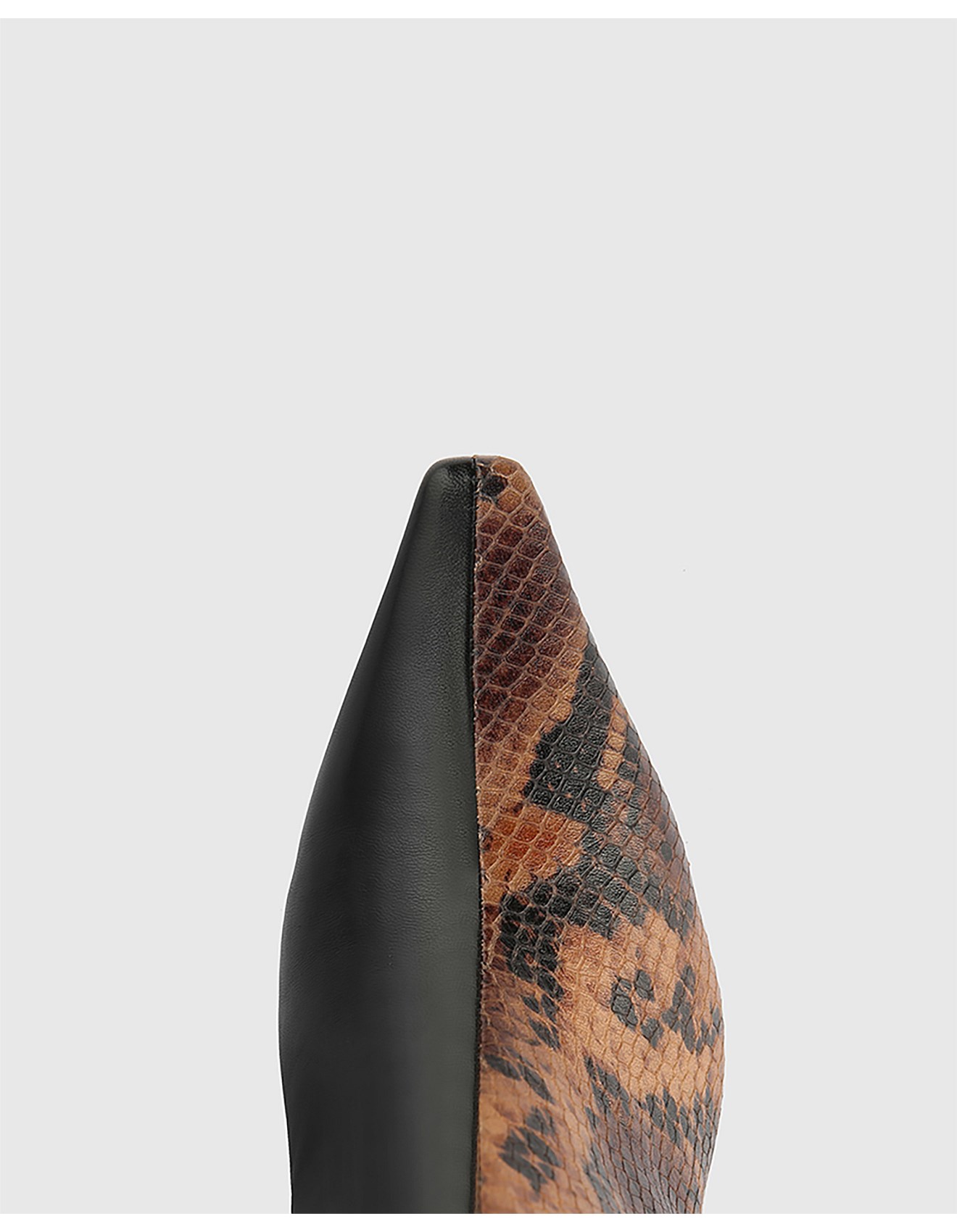 Women's Knee High Boots David Jones Hanthey Black & Brown Snake