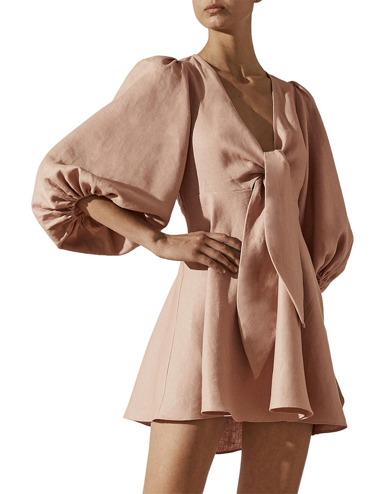 shona joy puff sleeve mini dress