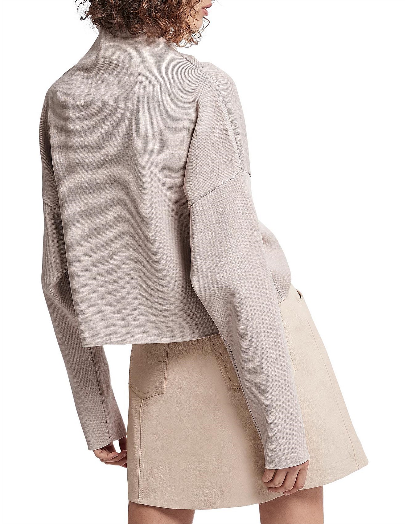 aje psychedelia turtleneck crepe logo crop