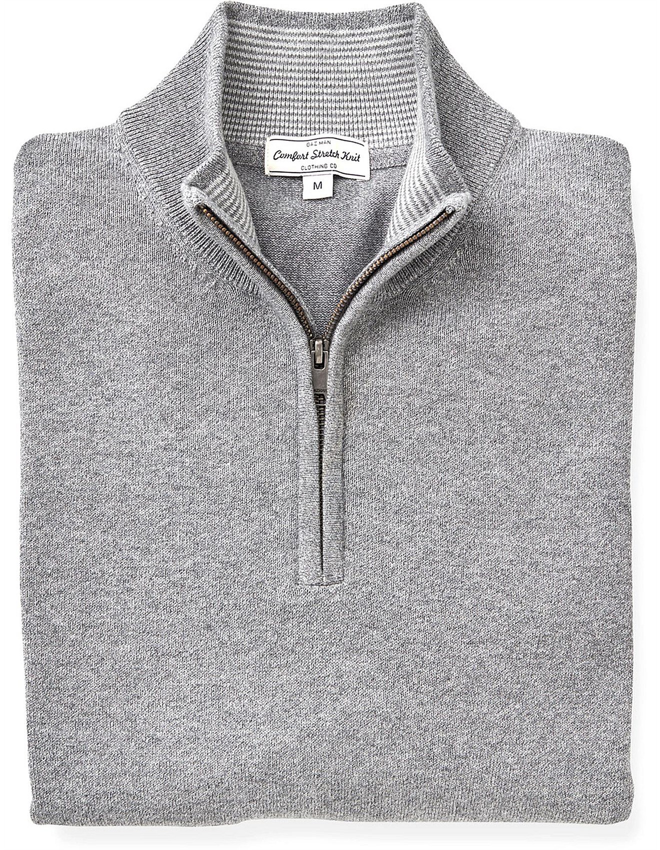 Knitwear - Gazman Cotton Stretch Half Zip Knit