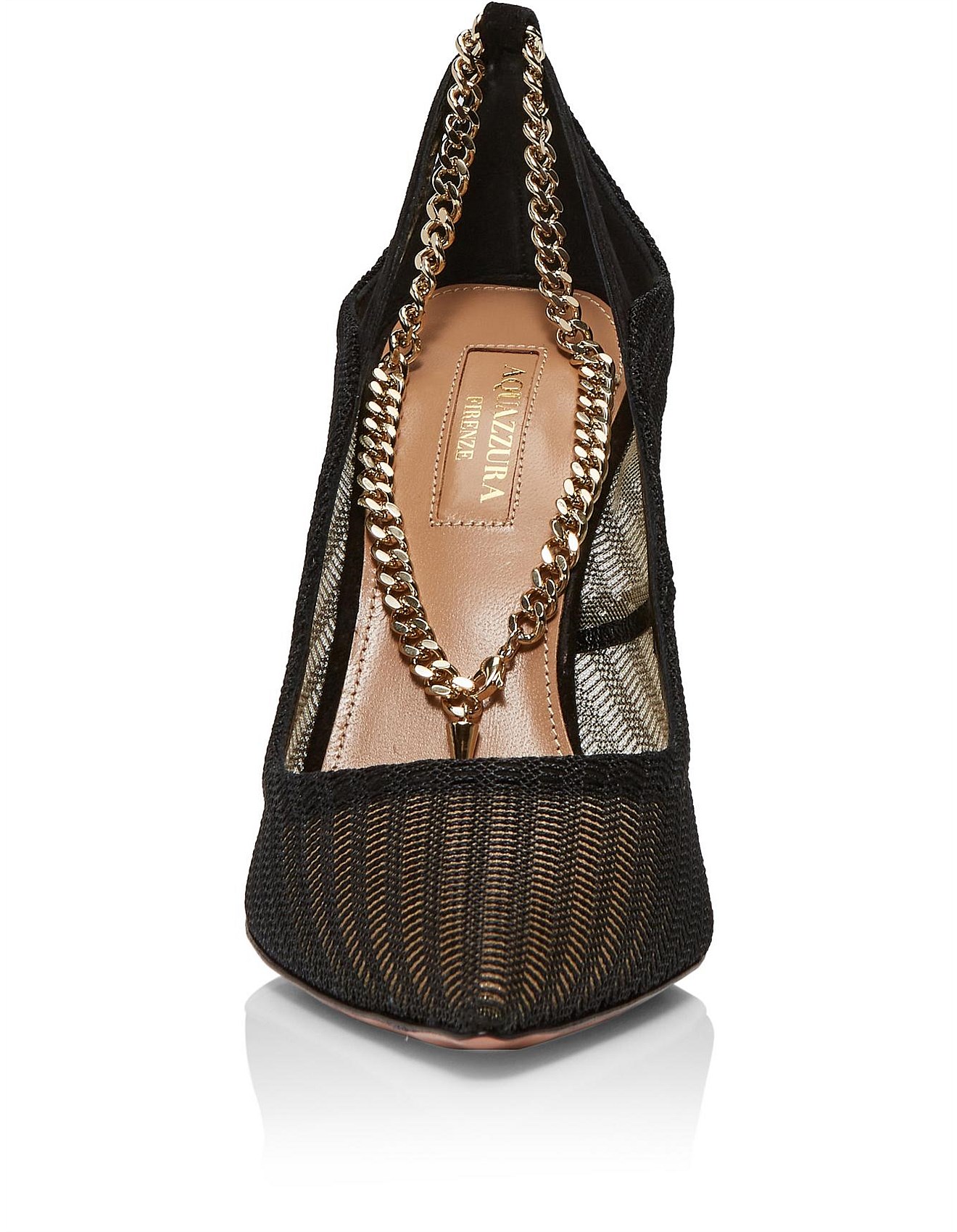 Aquazzura Bond Street Mesh Pump With Chain 105 David Jones