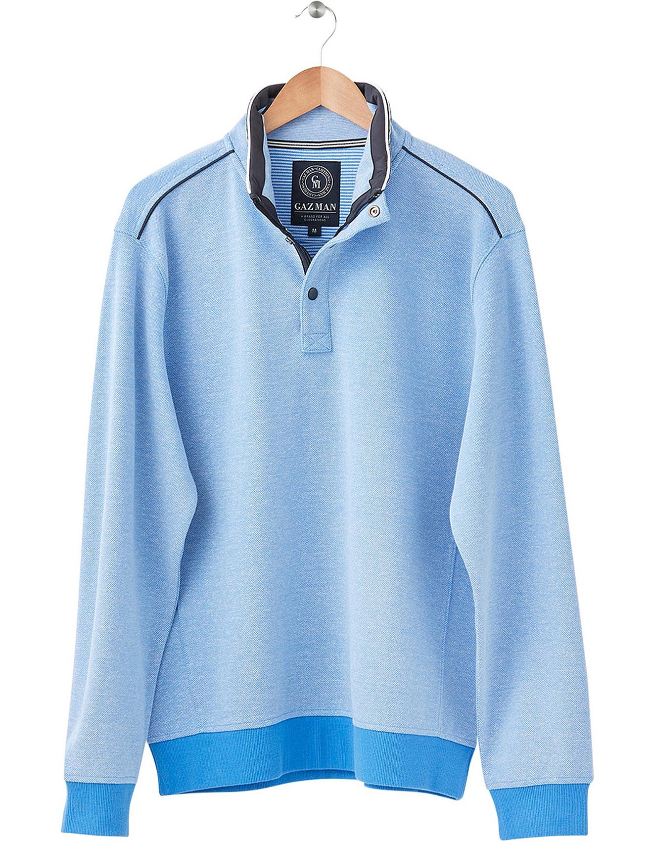 Knitwear - Gazman Oxford Knit Half Zip Knit