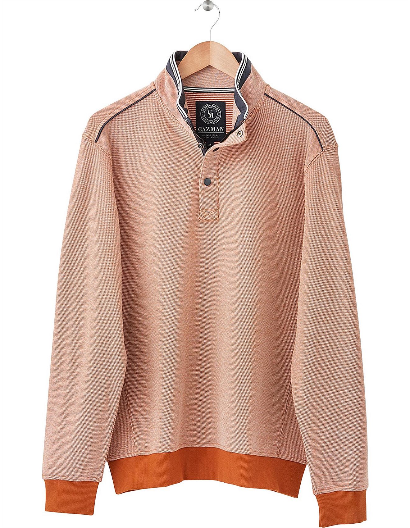 Knitwear - Gazman Oxford Knit Half Zip Knit