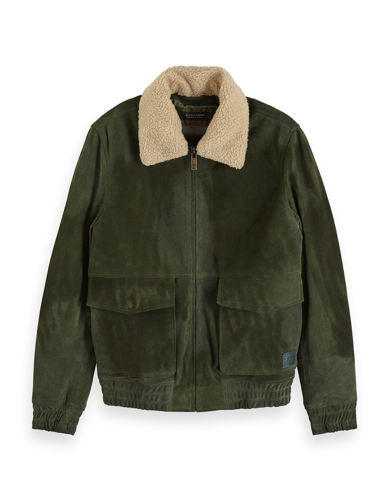 Scotch Soda Suede Pilot Jacket With Teddy Collar David Jones