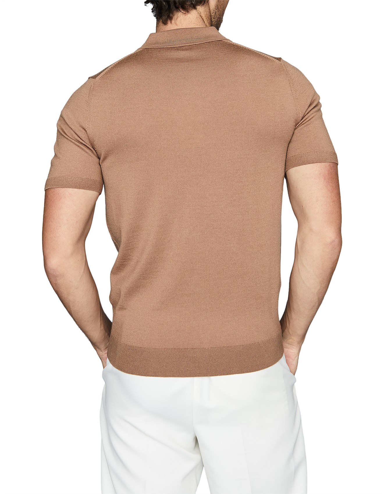 Reiss Maxwell Merino Wool Zip Neck Polo David Jones