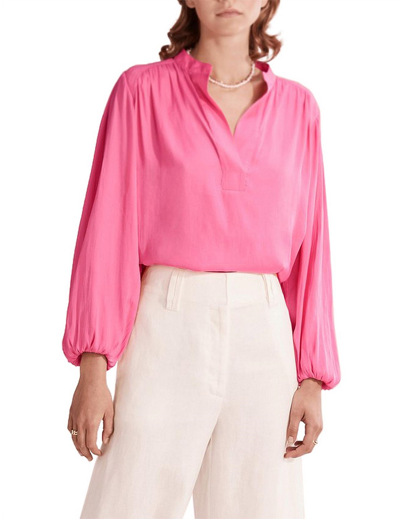 Women's Tops Sale | Women's Shirts Sale | David Jones - Recycled Polyester Popover Blouse
