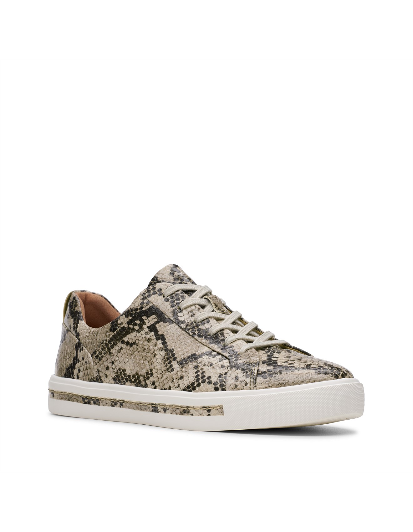 clarks snakeskin trainers