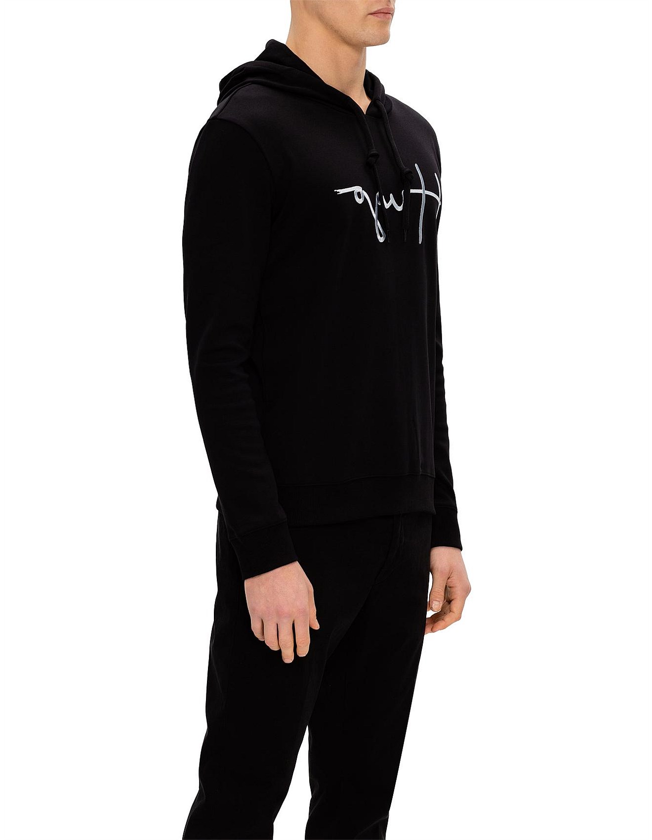 Hugo Black Hoodie Dangfall Boss Hoodie Black 2025