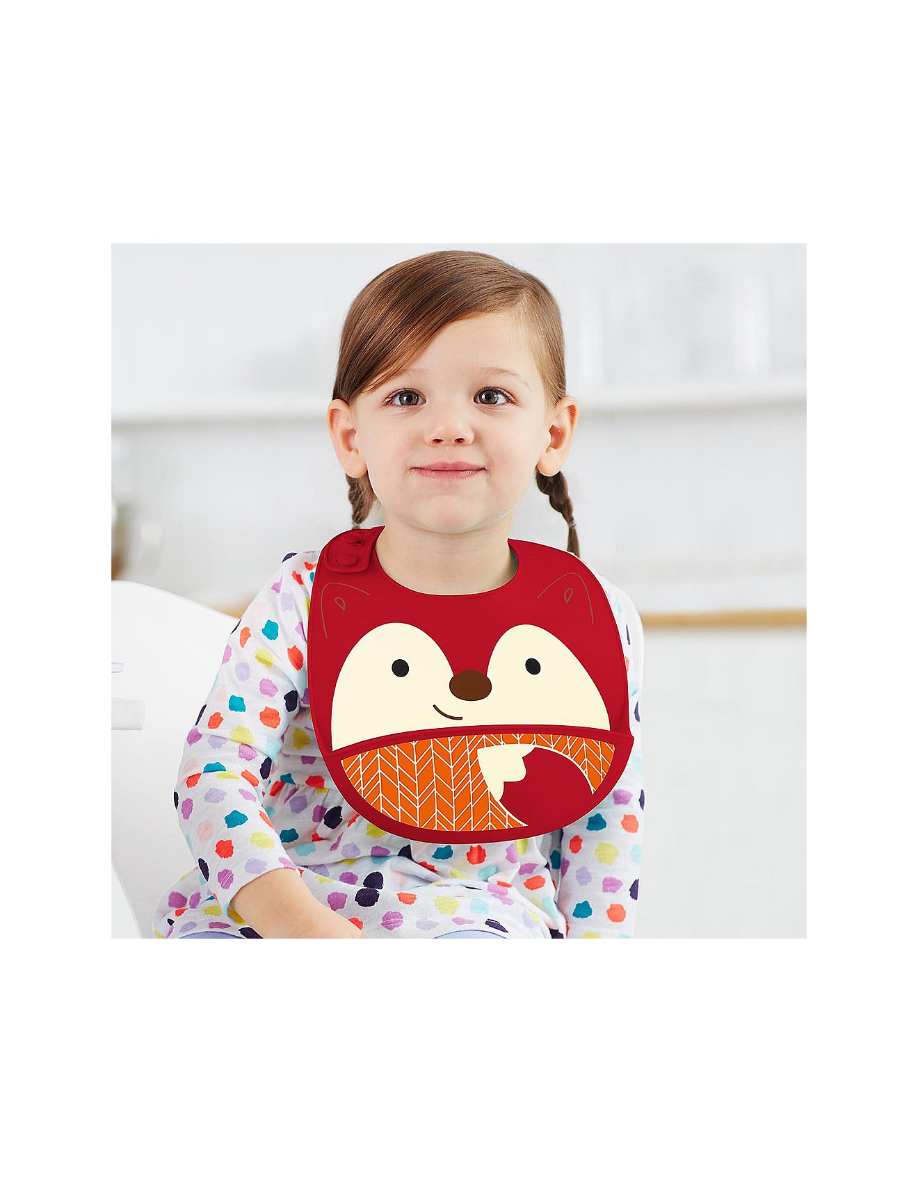 Skip Hop Ferguson Fox Zoo Fold & Go Silicone Bib David Jones