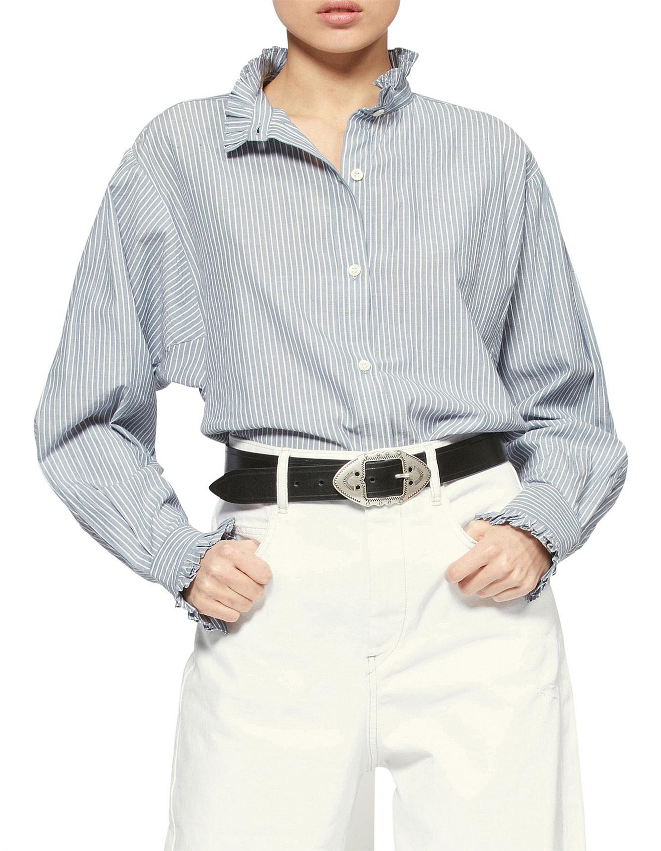 Isabel Marant Etoile Saoli Striped Long Sleeve Shirt | David Jones