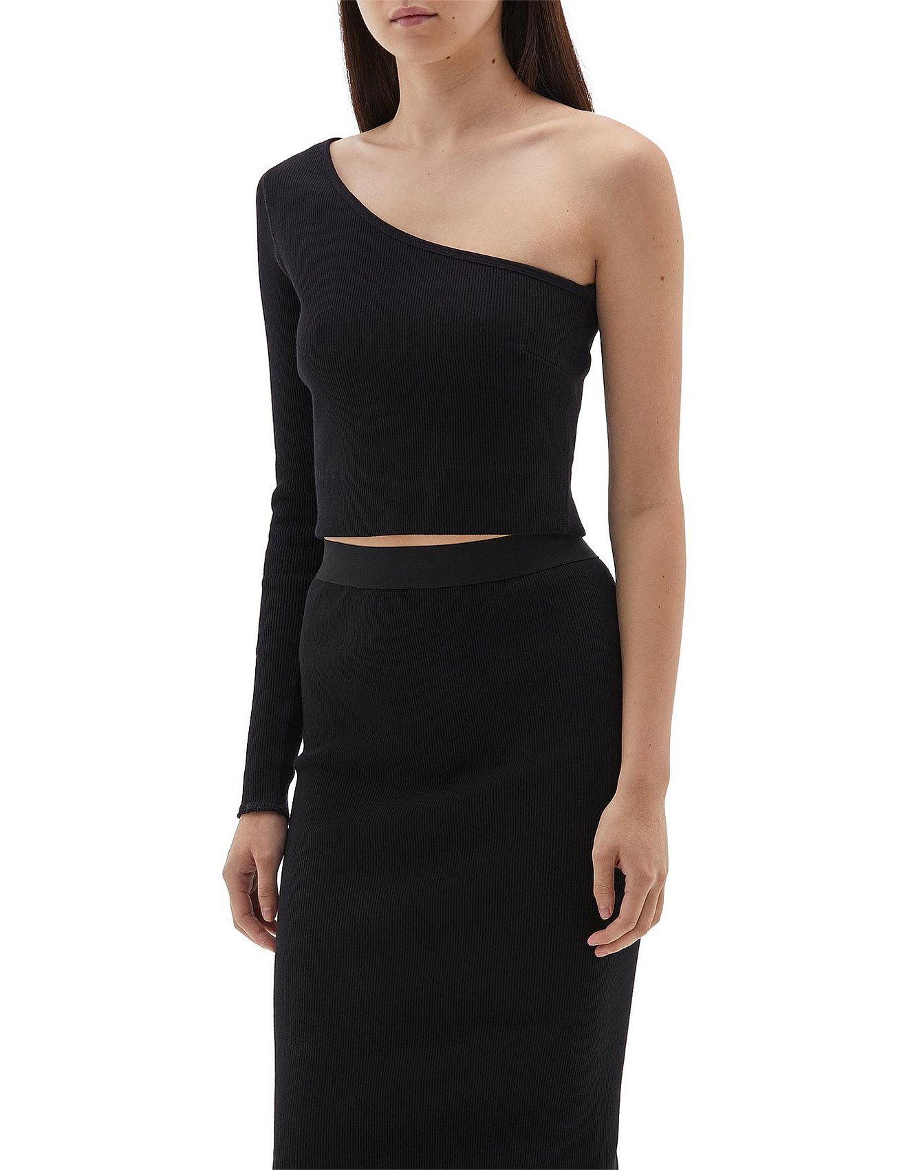 Shoulder Top Bassike One Shoulder Dress Bassike Rib One Shoulder