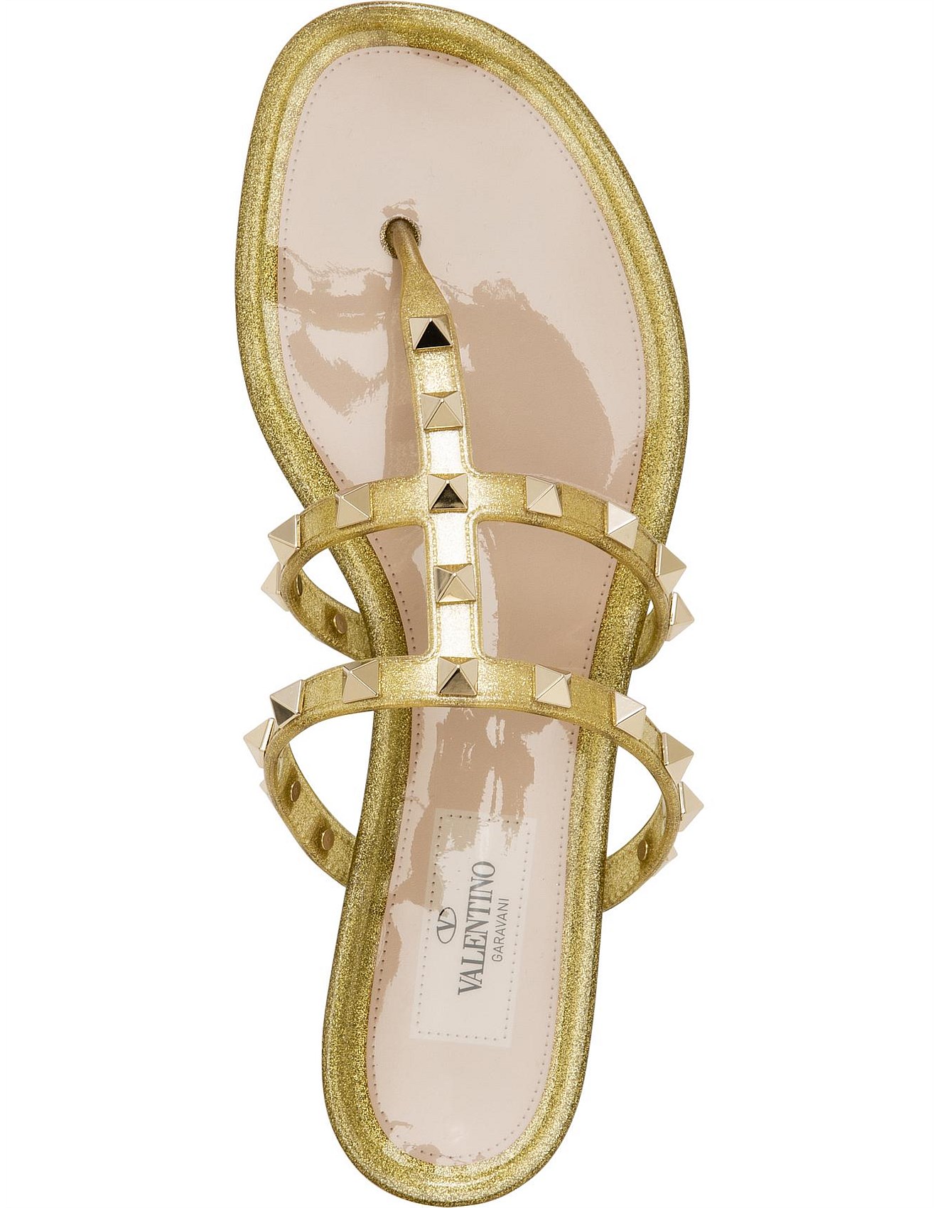 rockstud jelly thong sandals