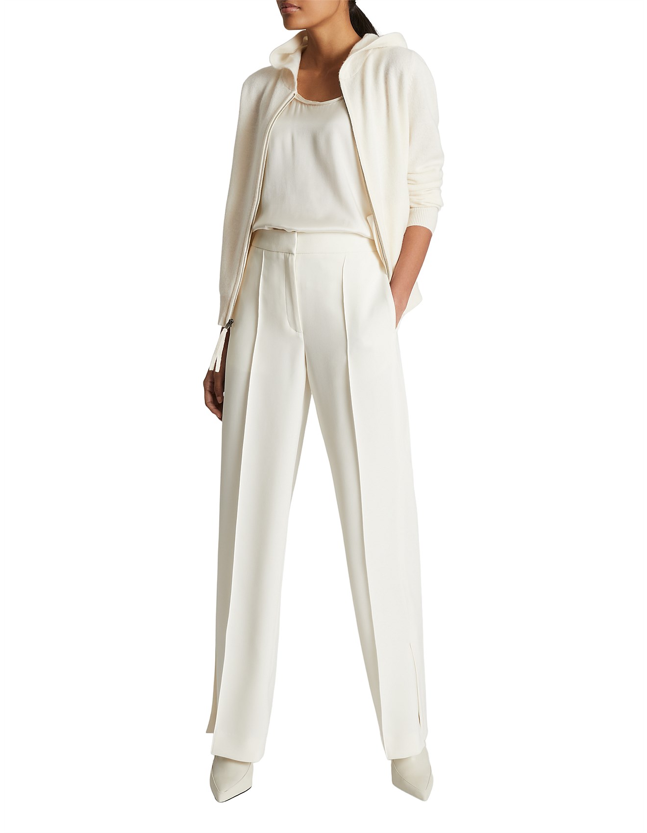 Reiss Khloe Wool Cashmere Blend Zip Through Hoodie David Jones