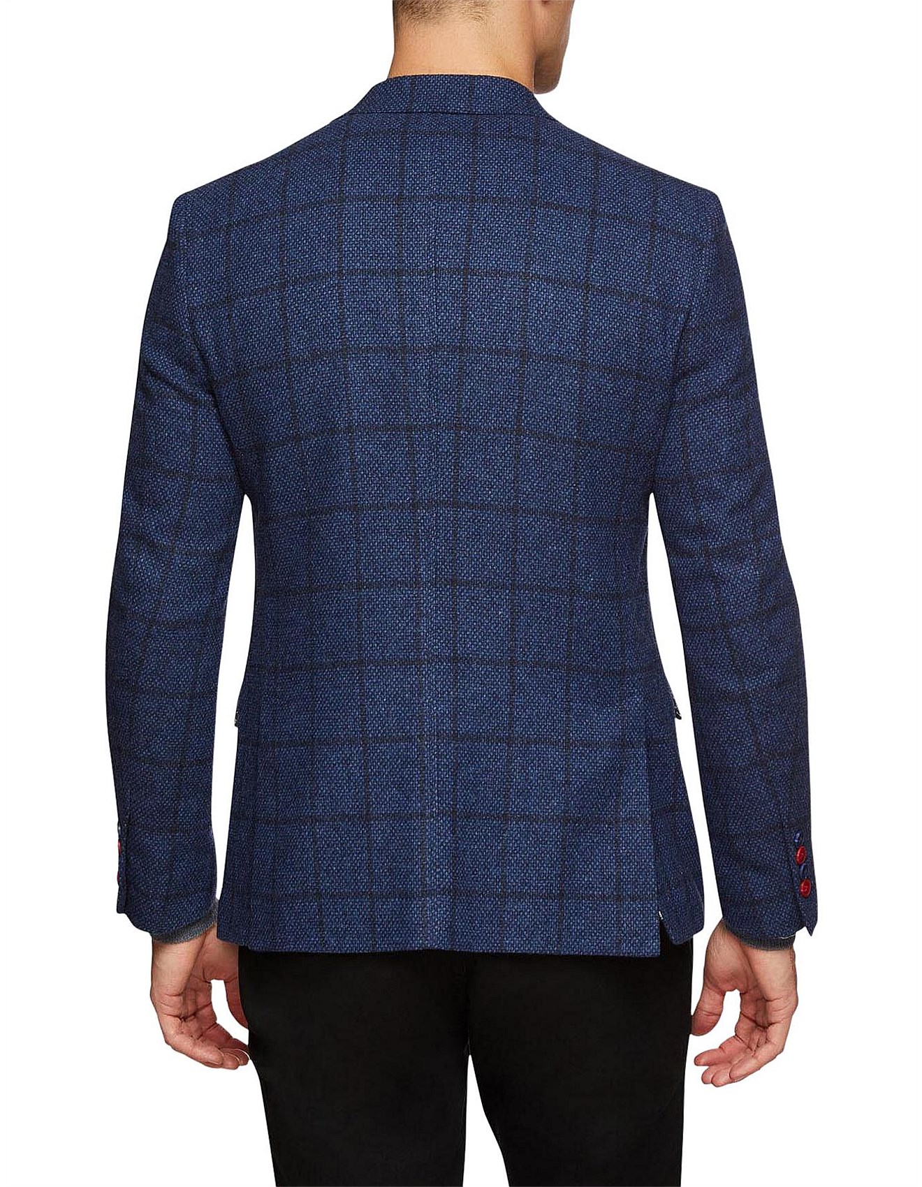 Oxford Blake Wool Blend Checked Blazer Blue David Jones