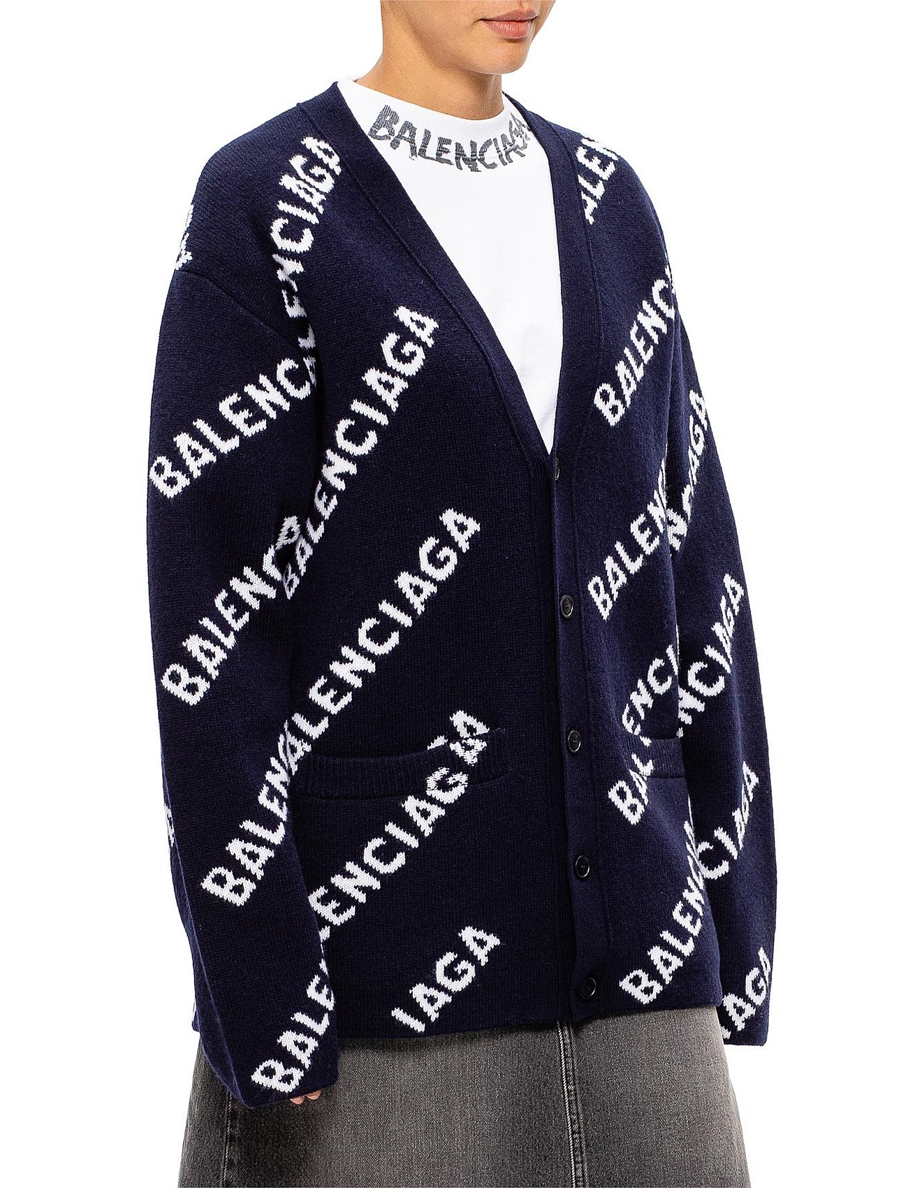 Women's Cardigans David Jones All Over Logo Knit Cardigan