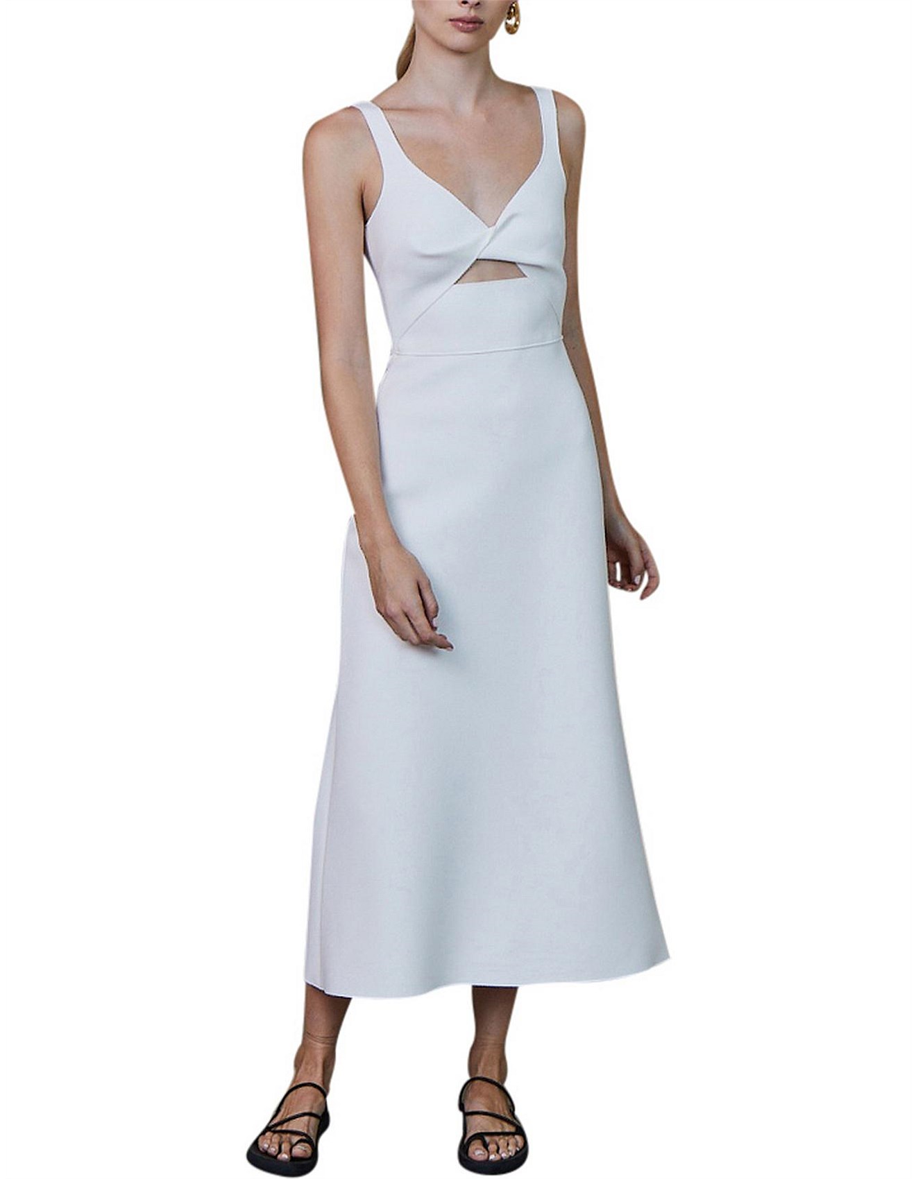 Bec + Bridge Pearl Sleeveless Cut-out Ivory Midi Dress