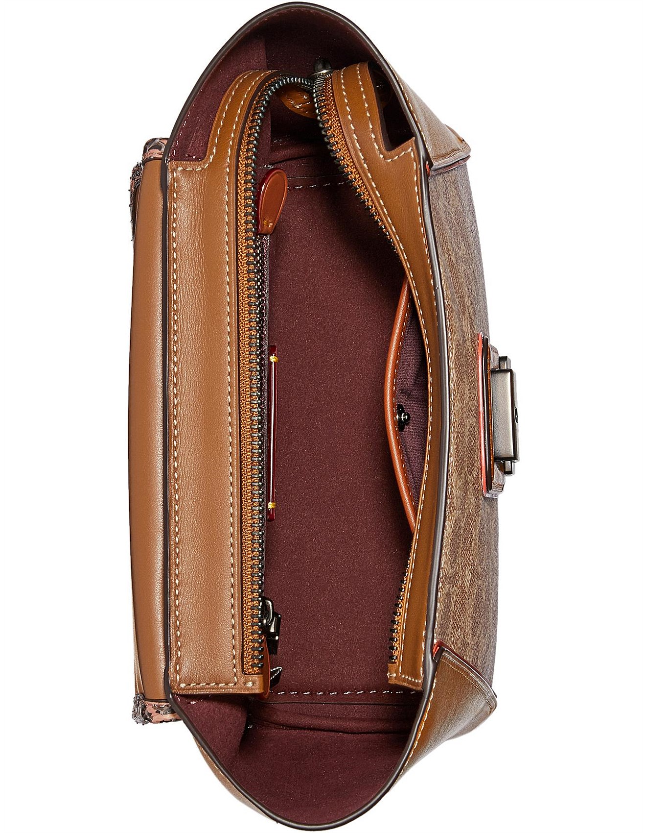 Coach Courier Carryall 23 In Colorblock Signature With Snakeskin