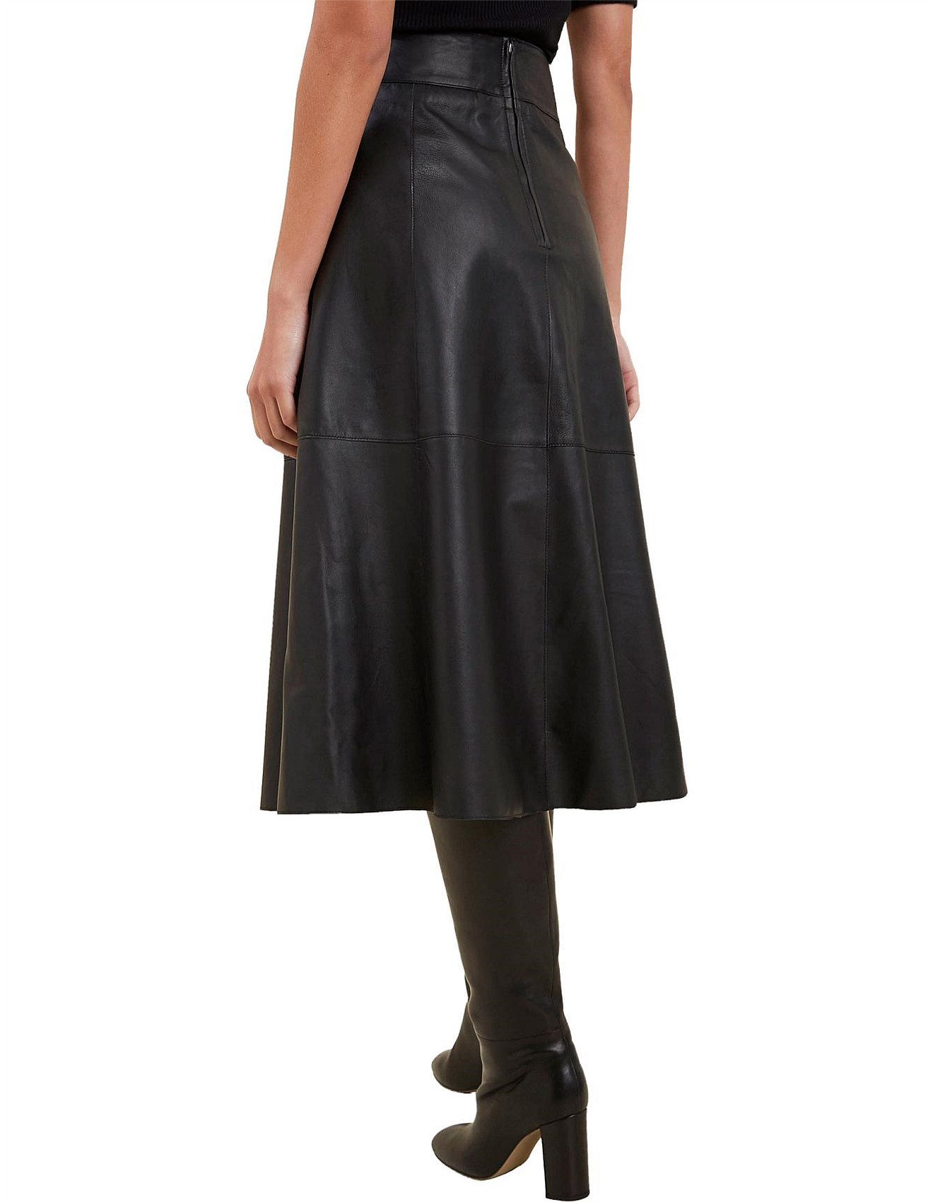 Seed Heritage Fluted Leather Skirt David Jones