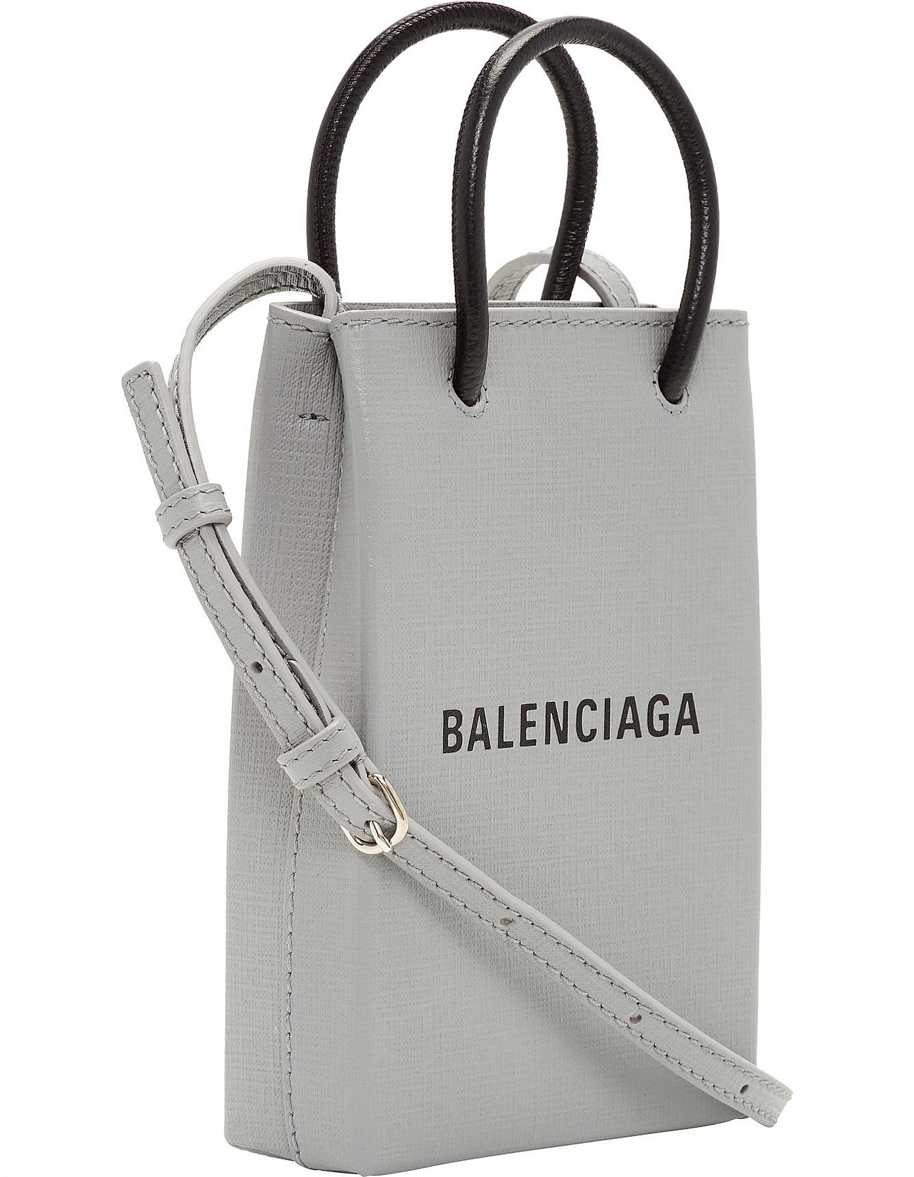 Balenciaga Shopping Phone Holder Bag In Grey | David Jones