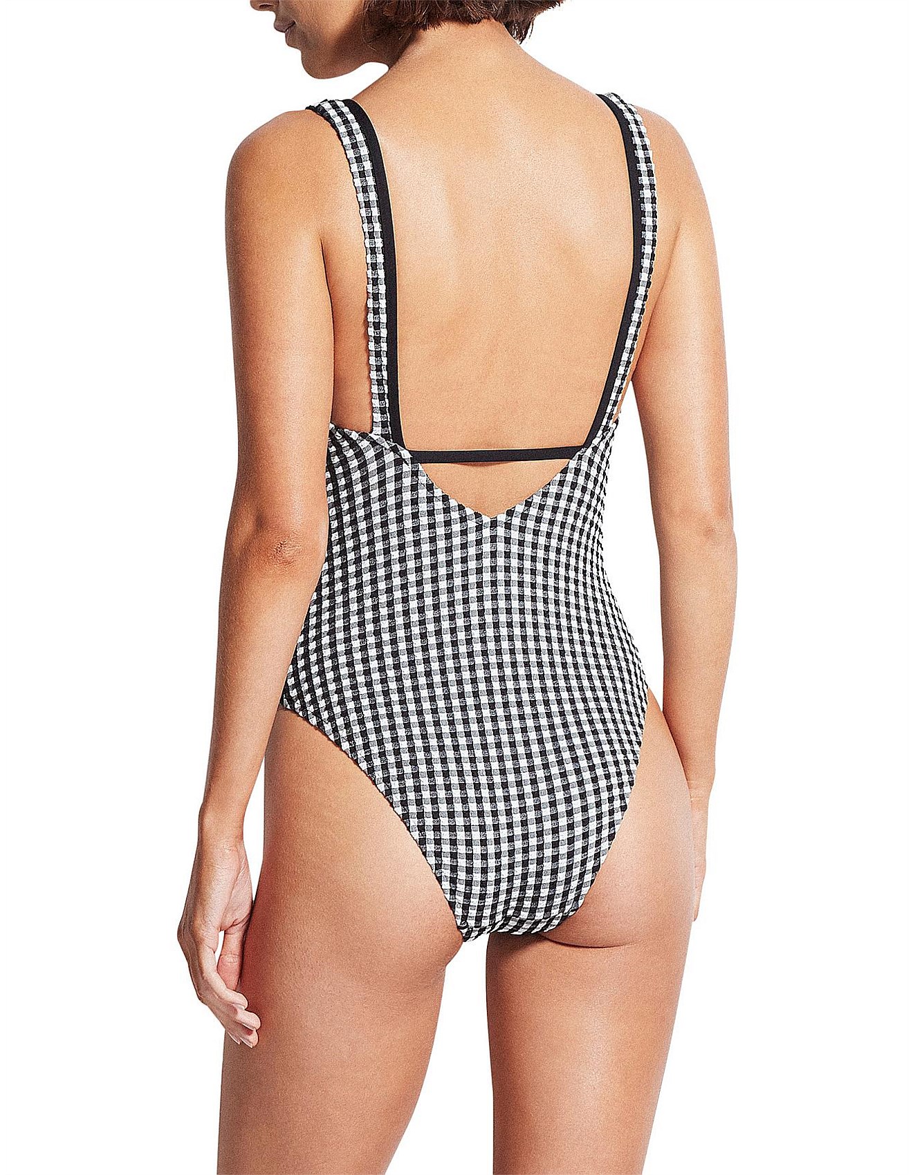 Women's OnePiece Swimwear David Jones Check In Deep "V" Malliot