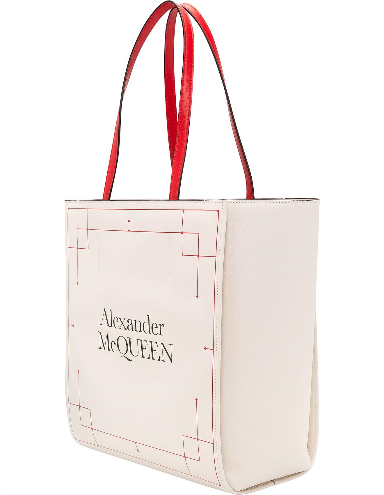 Alexander Mcqueen White Leather Signature Shopper Tote Bag David