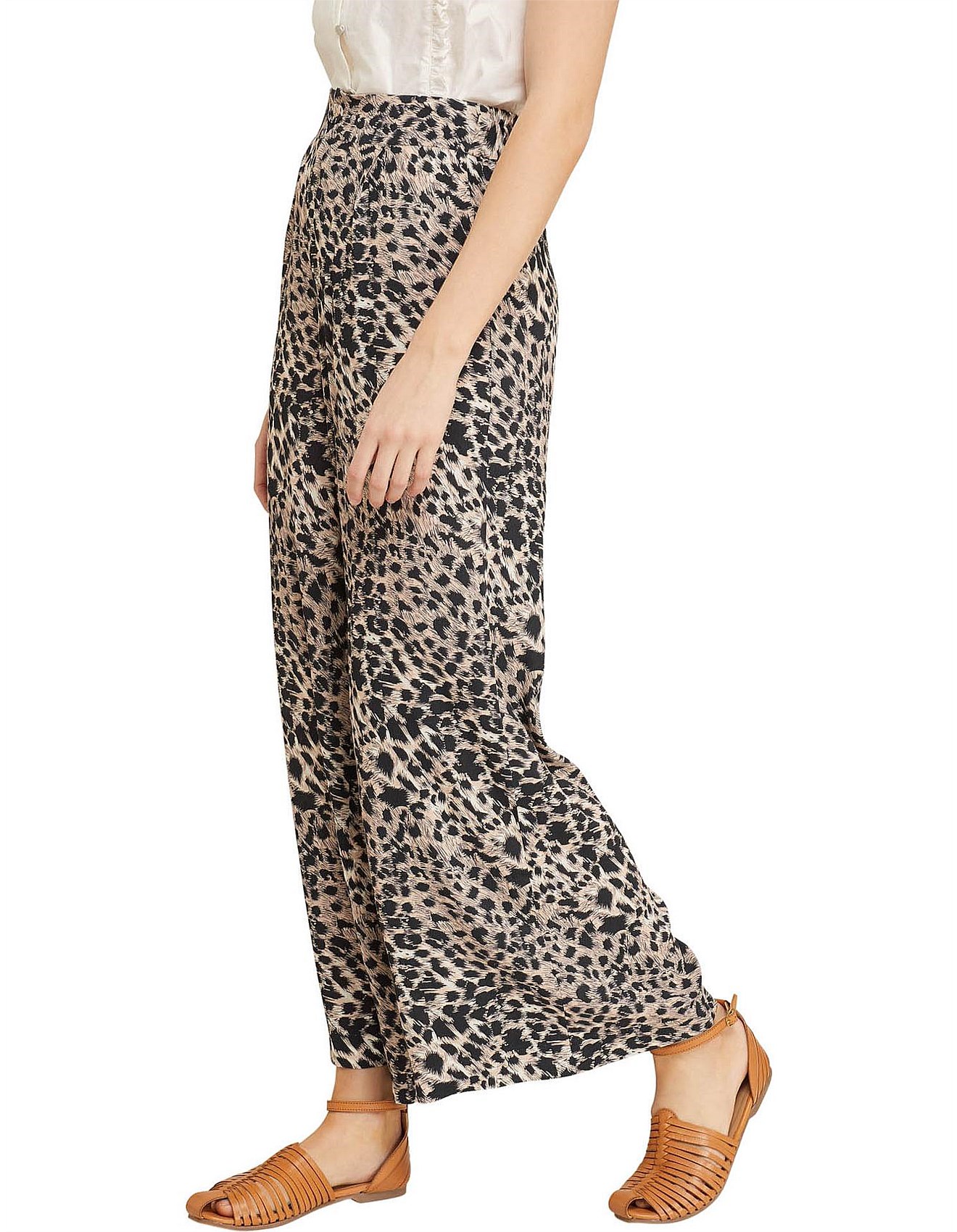 Oxford Kitty Wide Leg Animal Print Pants David Jones