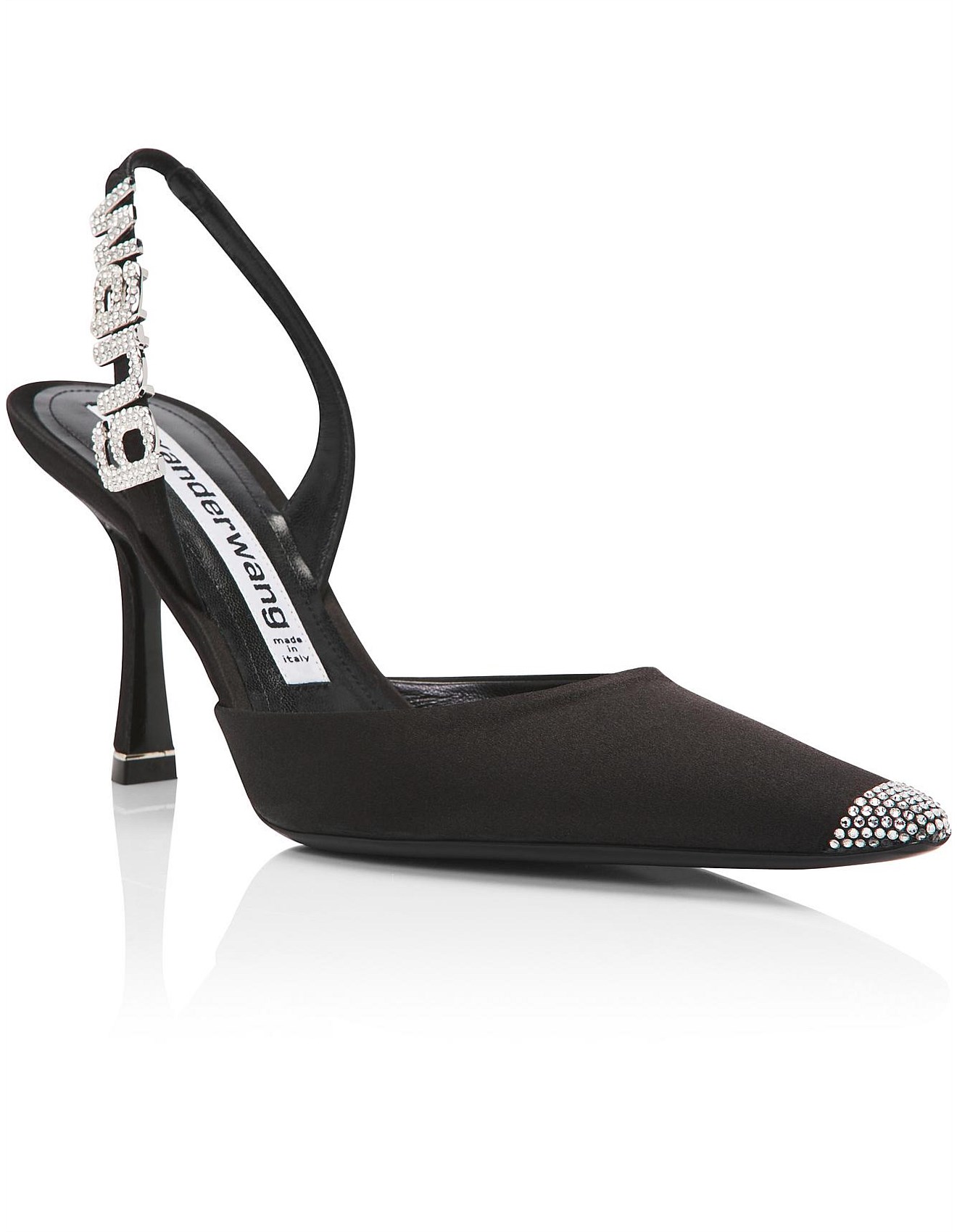 Women's Designer Heels David Jones Grace Crystal Toe Satin