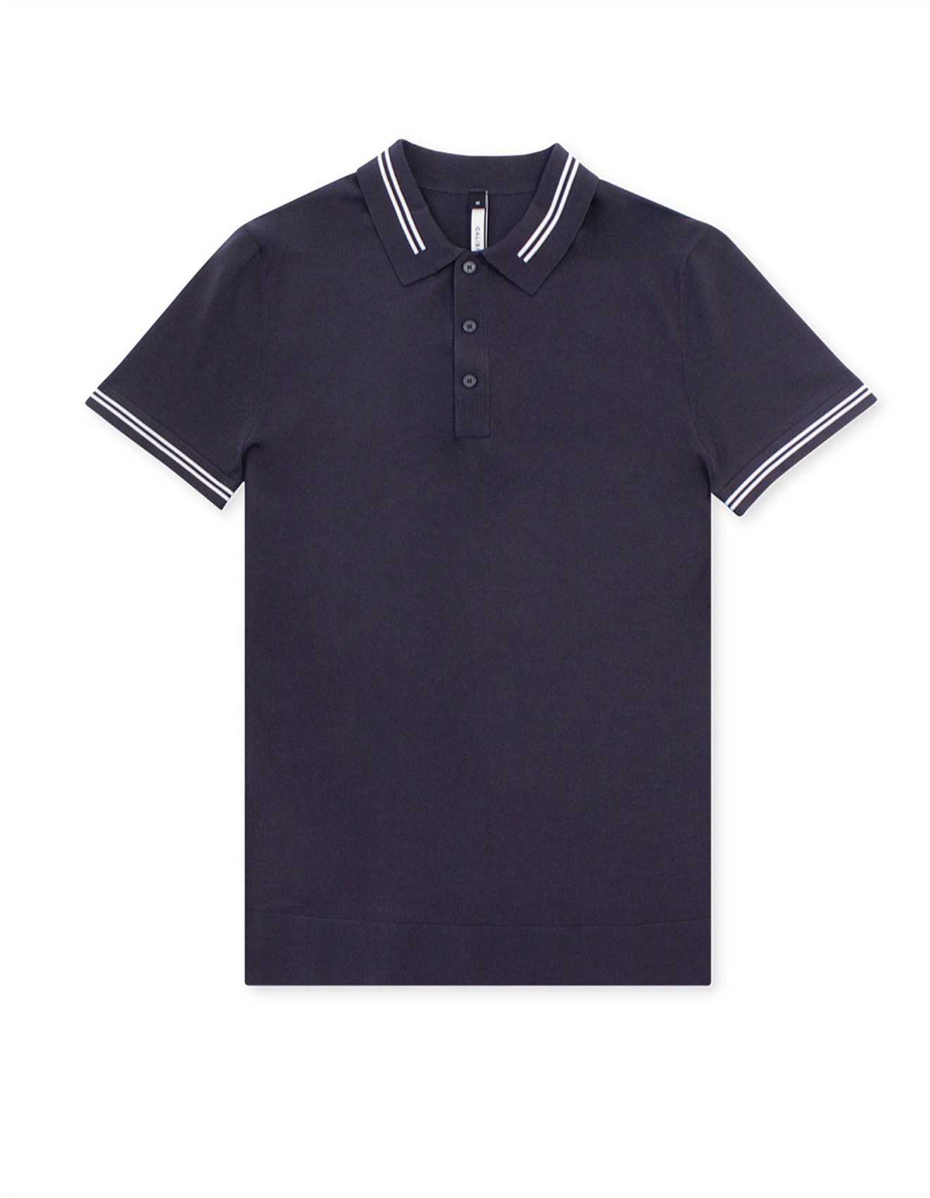 Calibre Ss Stripe Trim Tech Knit Polo David Jones